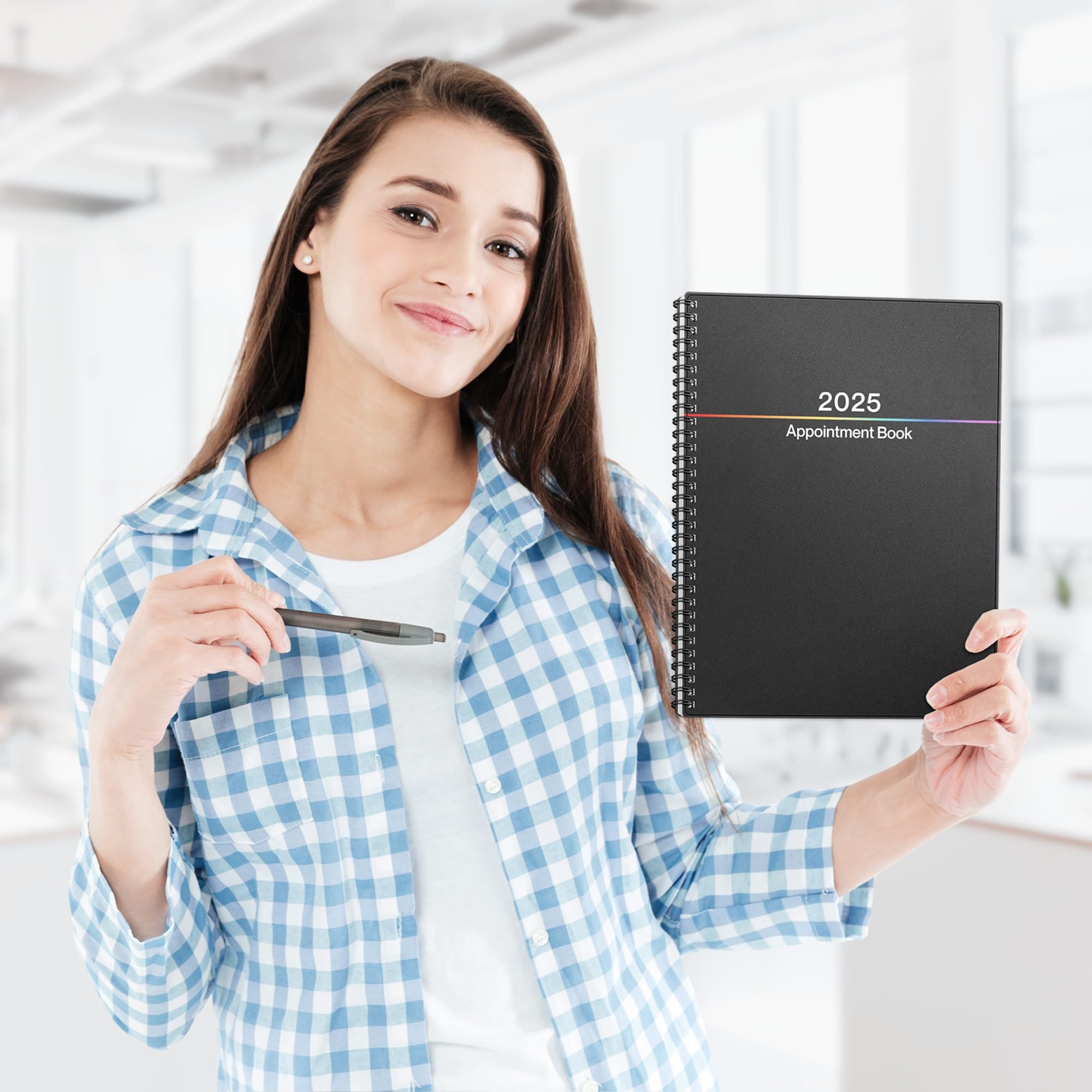 **Dunwell 2025 Appointment Book - 8.5x11 Inch Colorful Planner, Jan-Dec 2025, Large Daily & Weekly Organizer with Monthly Tabs, 15-Minute Quarter-Hourly Scheduling - Perfect for Professionals, Students & Office Use**