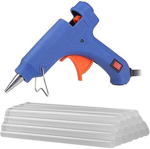 20W Hot Melt Glue Gun with ON/OFF Switch & LED Indicator - 7mm Nozzle, Includes 10 Free Transparent Glue Sticks - Perfect for DIY Crafts, Home Repairs, Woodworking, and Arts Projects
