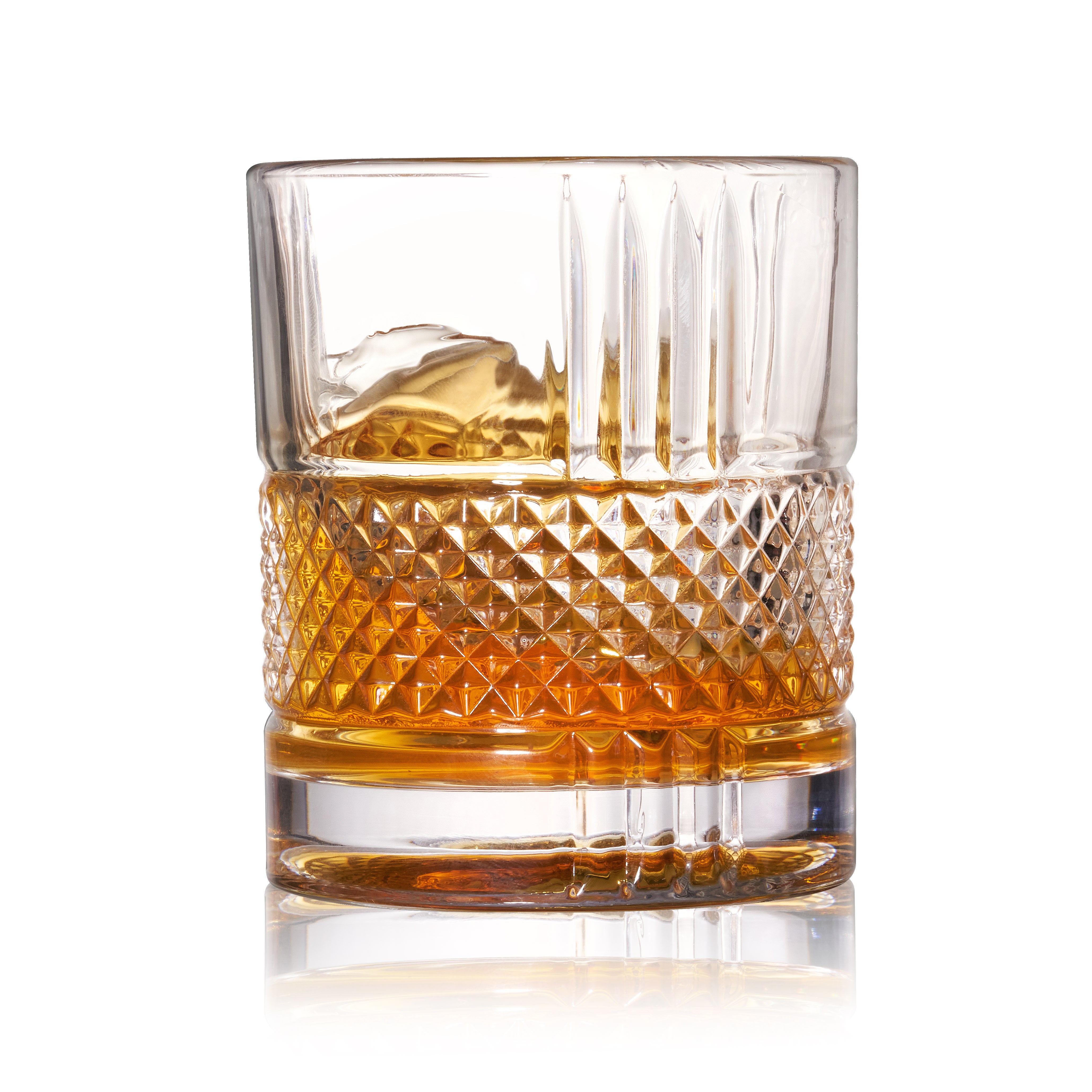 Revolve Crystal Whiskey Glasses Set of 4 - Elegant Lead-Free Rocks Glasses for Scotch, Bourbon & Cocktails - Perfect for Home Bar, Gifts & Entertaining