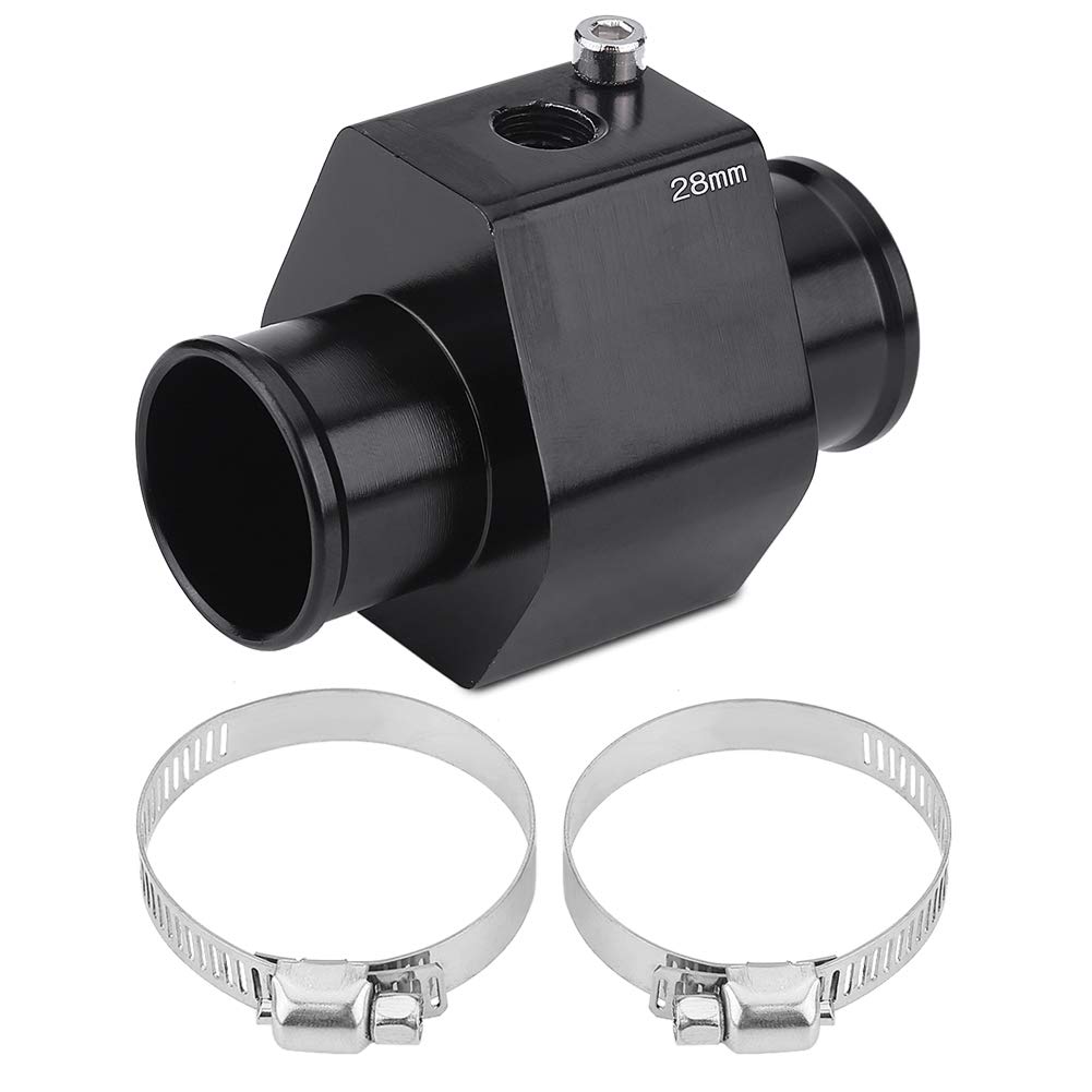 EBTOOLS Aluminum Alloy Black Car Water Temperature Joint Pipe Hose Sensor Gauge Adapter - Universal Fit for Most Vehicles (40mm) - Perfect for Engine Cooling System Maintenance & Performance Monitoring