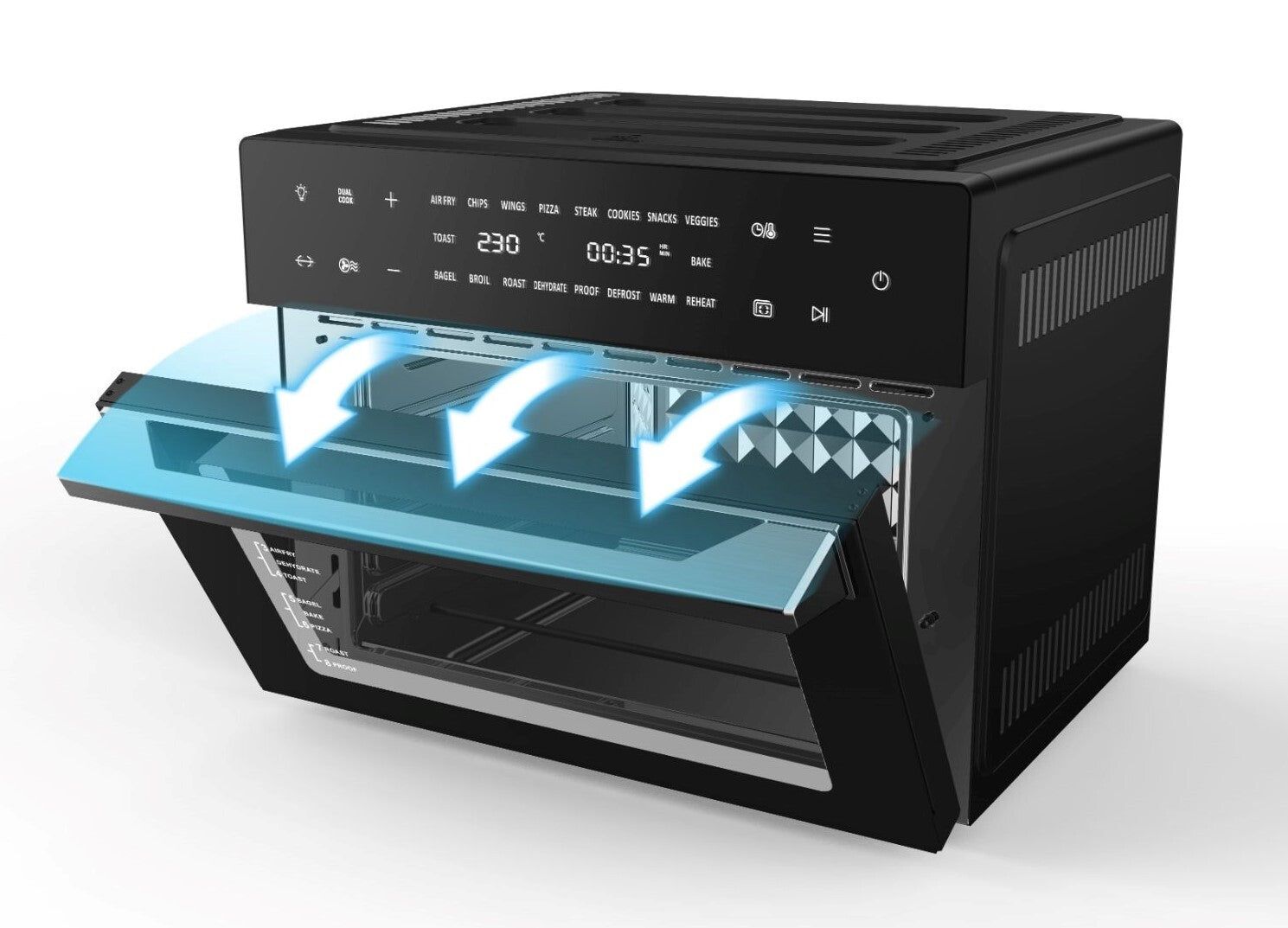 30L Digital Multi-Function Air Fryer Oven with 1800W Power & 230°C+ Temperature - Perfect for Healthy Cooking, Baking, Roasting and Reheating at Home