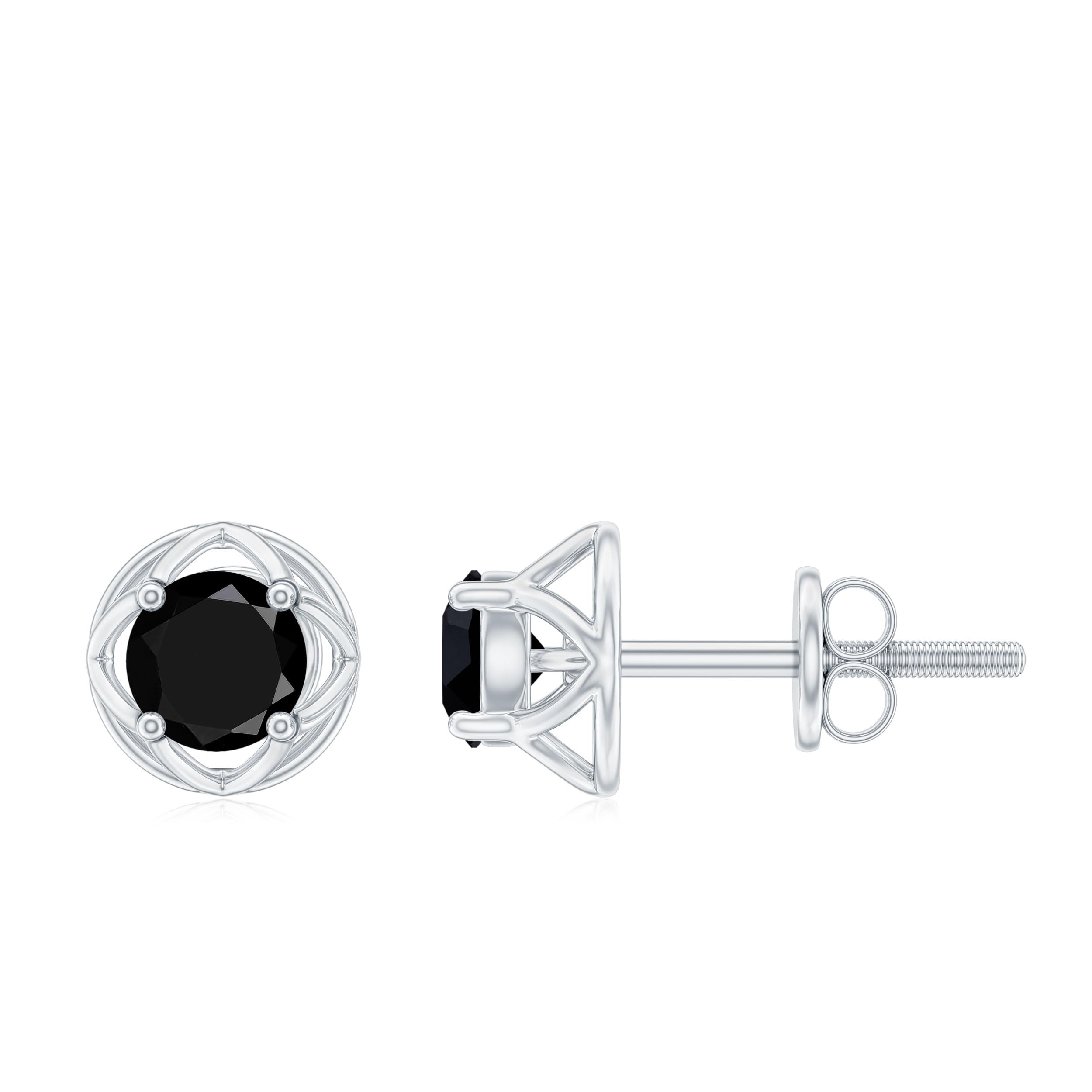 Certified AAA Quality Black Onyx Stud Earrings for Women - Real Onyx Screw Back Earrings (Perfect Gift for Birthday, Anniversary & Special Occasions) - Elegant Jewelry for Everyday Wear, Office & Evening Events