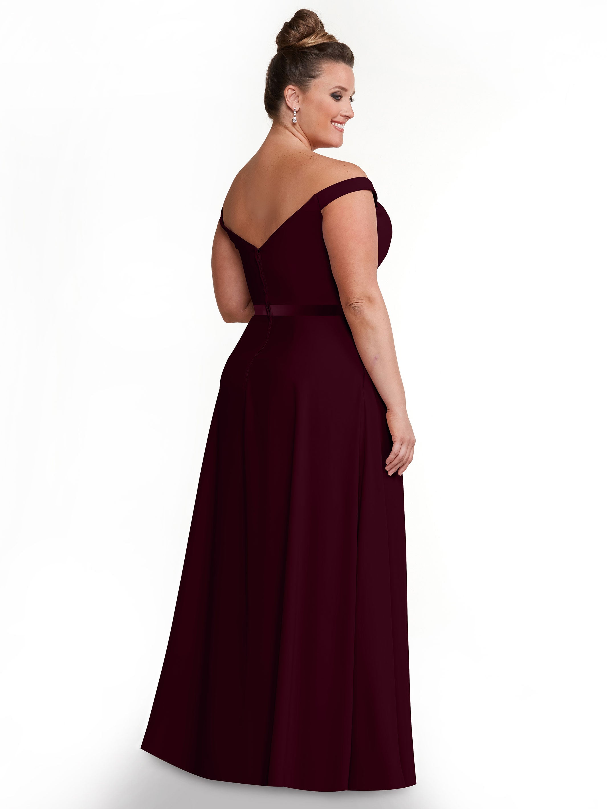 Elegant Off-the-Shoulder A-Line Chiffon Bridesmaid Dress with Sash - Size 80100 - Perfect for Weddings, Formal Events & Special Occasions