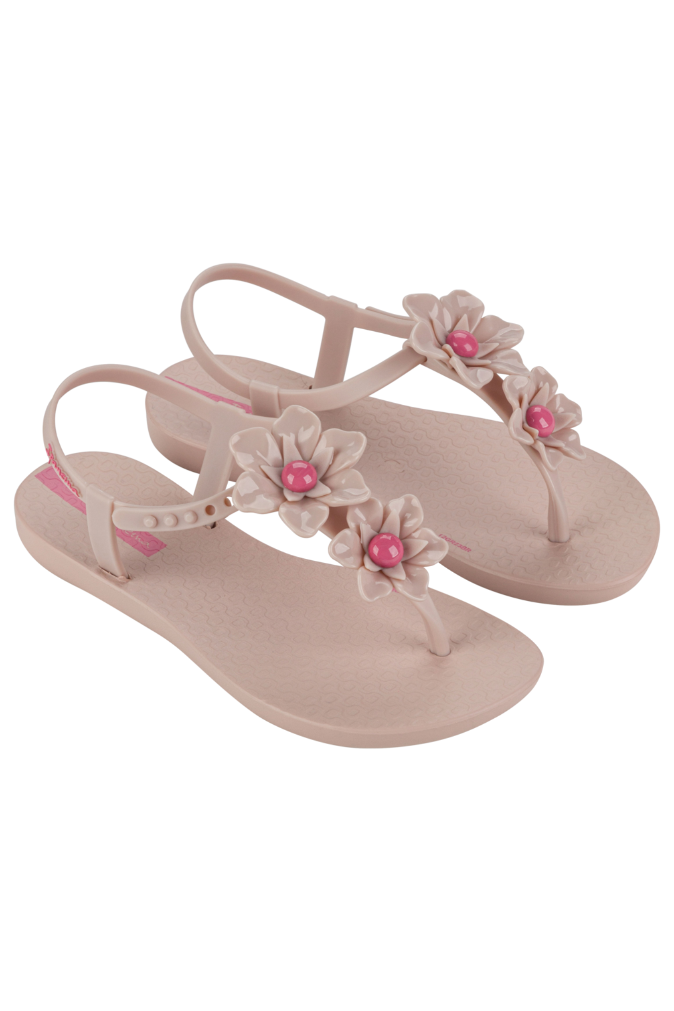 Classic Duo Flower Light Pink Sandal for Girls - Comfortable Summer Sandals for Kids, Beach, Playground & Outdoor Activities