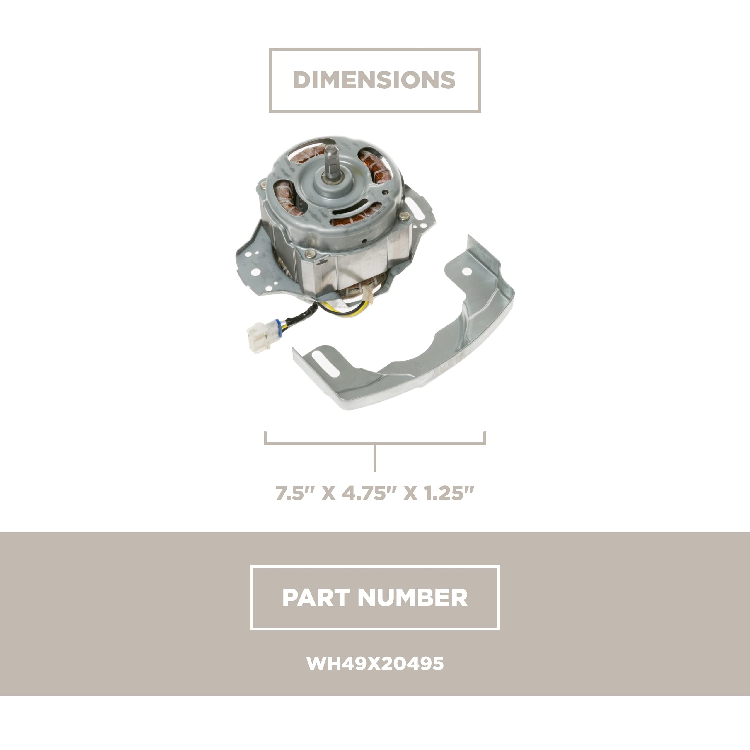 GE Appliances WH49X20495 Washing Machine Tub Motor with Shield - Replacement Part for GE Washer Repair - Perfect for Laundry Room Maintenance & DIY Fixes
