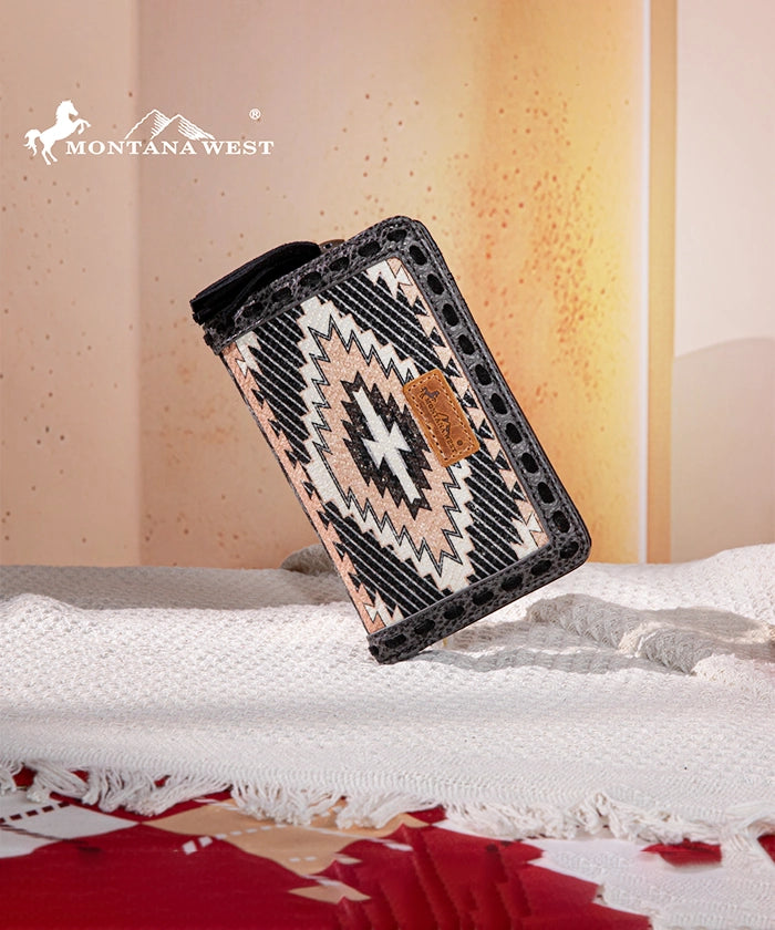 Montana West Aztec Printed Wallet for Women - Stylish Crossbody Phone Wallet with RFID Protection - Perfect for Travel, Shopping, and Everyday Use