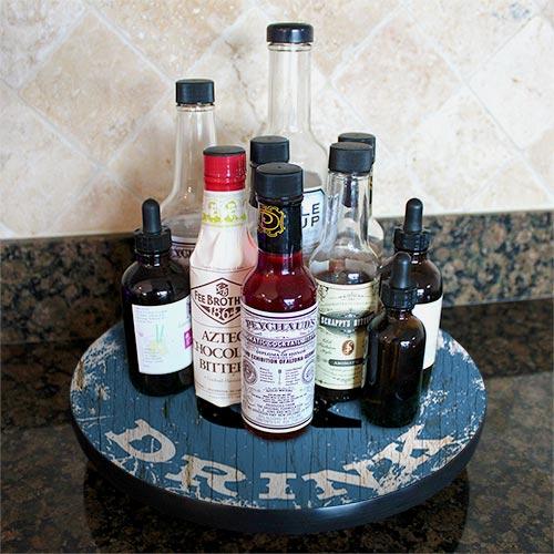 Handcrafted in USA - EAT & DRINK Lazy Susan Turntable for Kitchen & Dining | 3 Size Options | Perfect for Spice Organization, Tabletop Serving & Family Gatherings