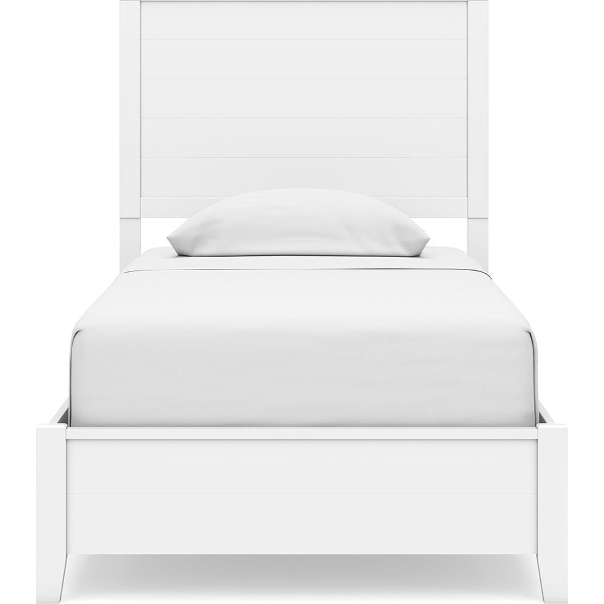 Binterglen 6-Piece Twin Panel Bedroom Set in White - Modern Minimalist Furniture for Small Spaces & Guest Rooms