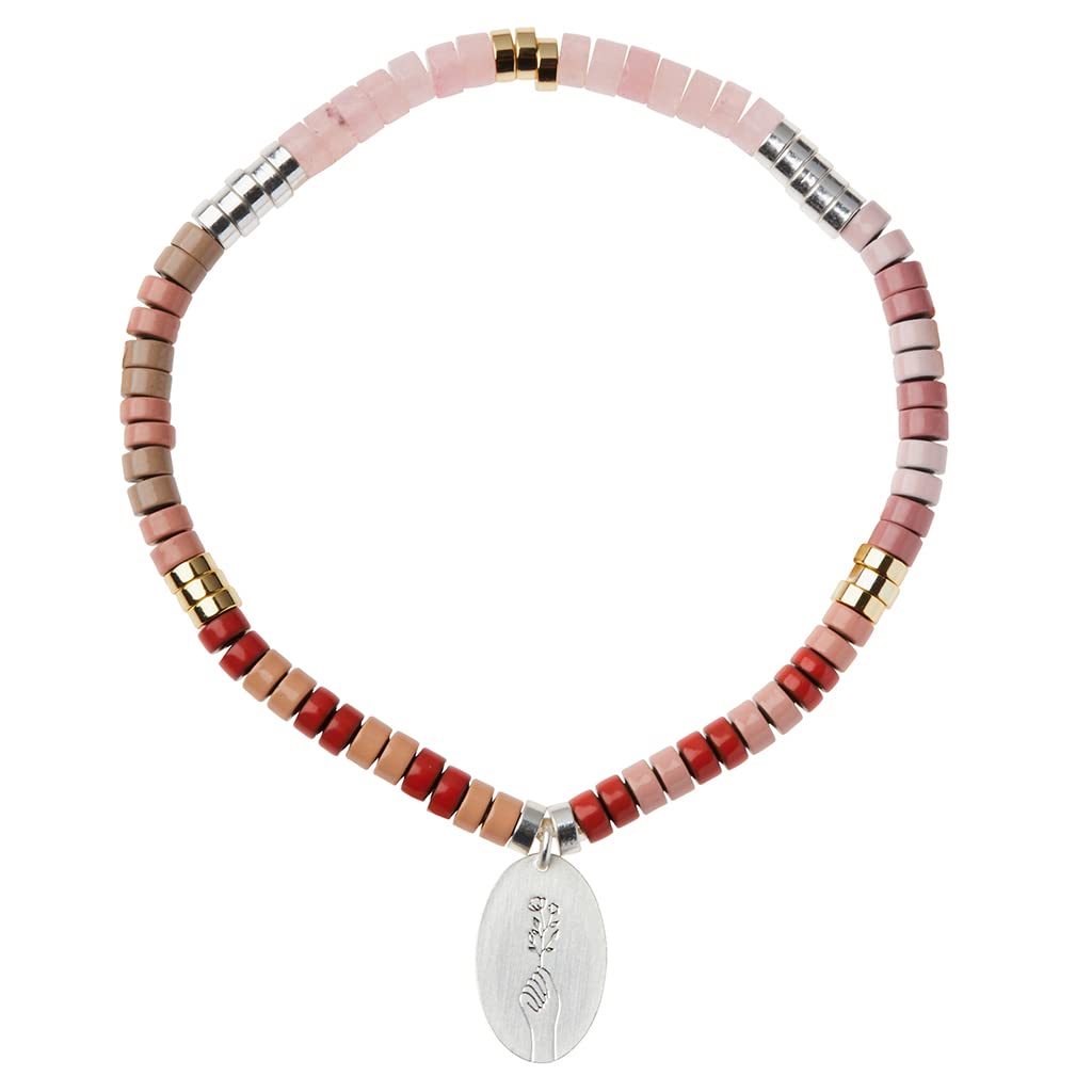 Scout Curated Wears - Intention Charm Bracelet - Rose Quartz & Silver - Spiritual Healing Jewelry for Meditation, Yoga & Positive Energy