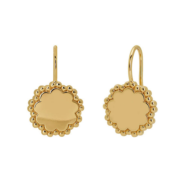 Goldbug Collection Scalloped Drop Earrings - Elegant Dangling Jewelry for Women, Perfect for Weddings, Parties & Special Occasions