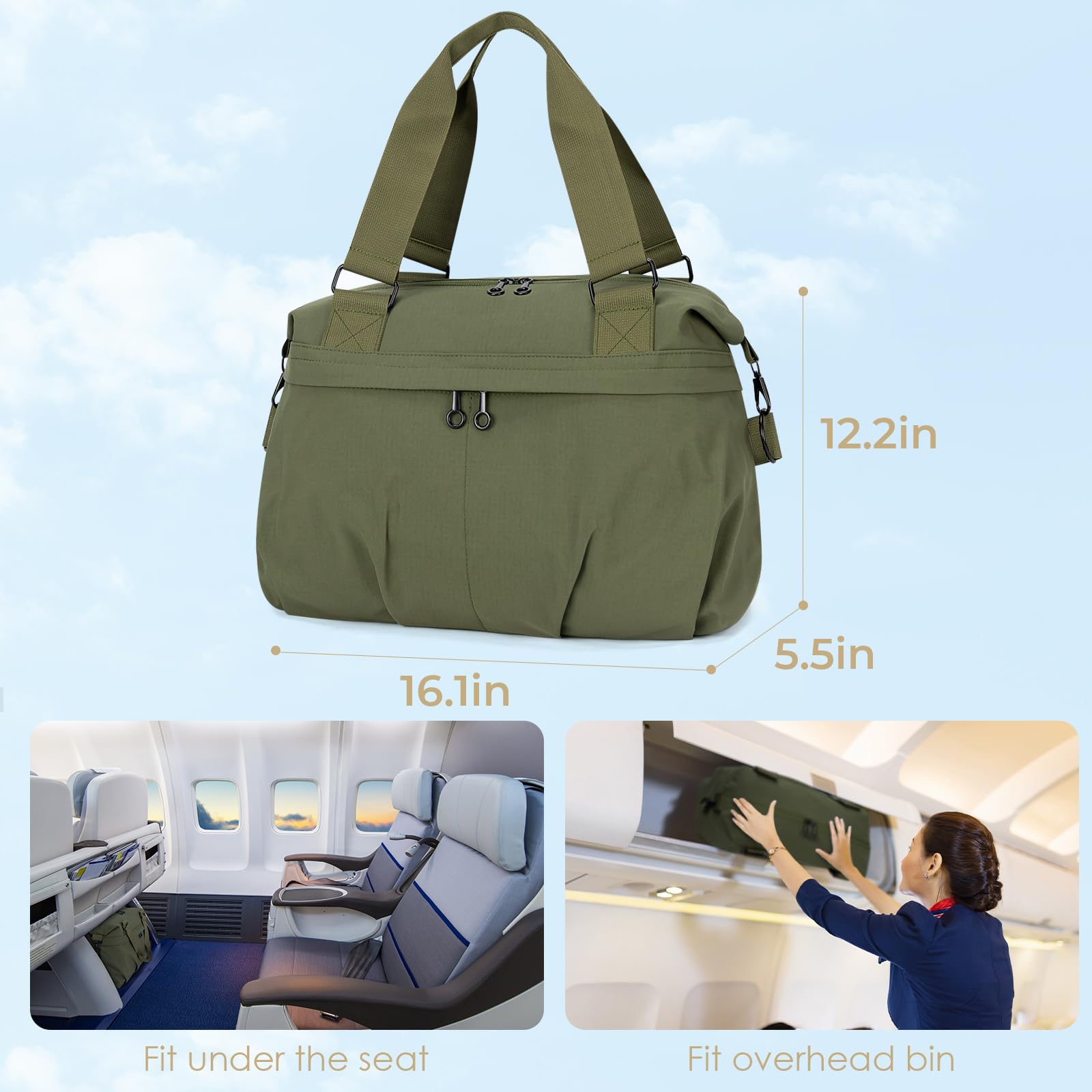 **Durable Travel Duffel Bag - Carry On Luggage for Airplanes, Personal Item Bag, Weekender & Overnight Bag for Men & Women - Perfect for Gym, Weekend Trips & Business Travel**