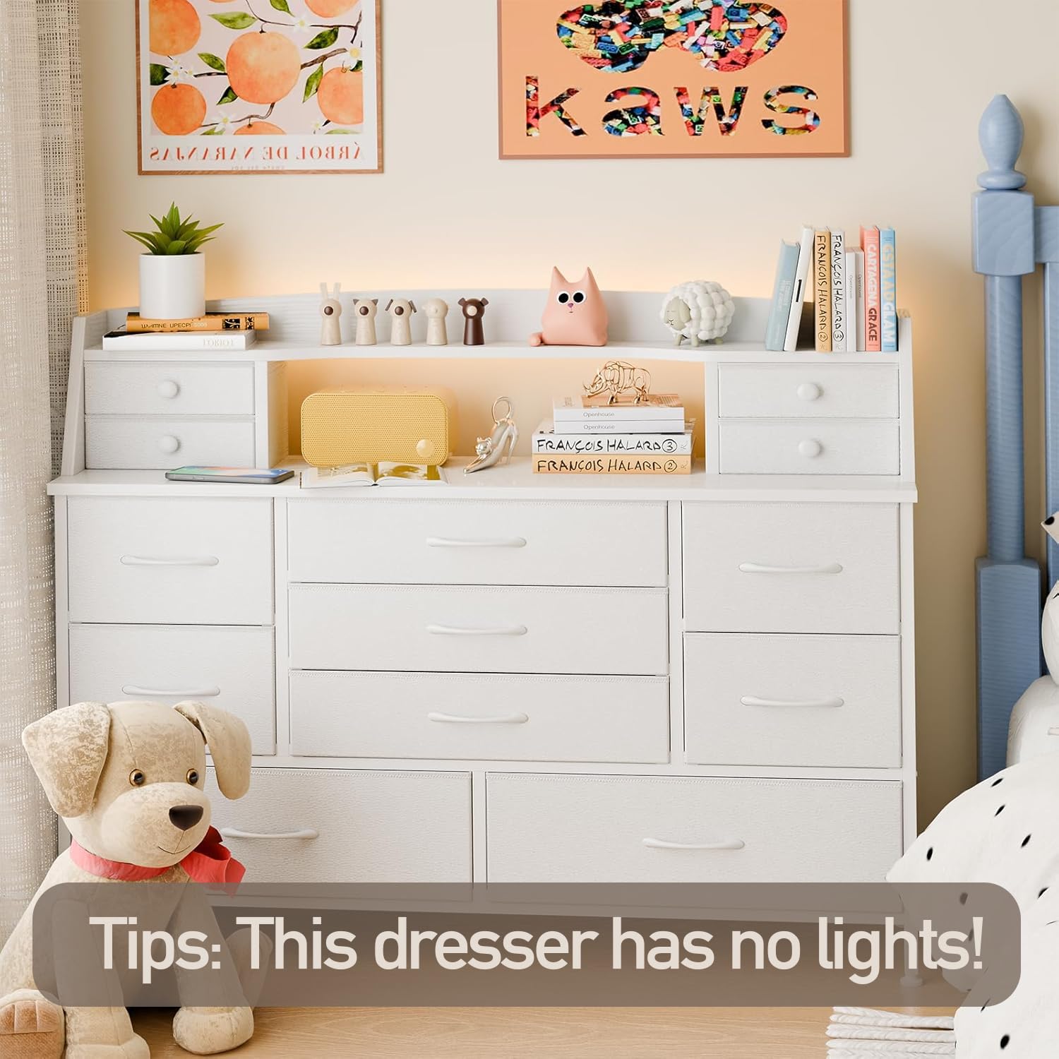White 13-Drawer Fabric Dresser with PU Finish - Versatile Storage for Bedroom, Nursery, Living Room, Closet & Hallway | Perfect for Kids, Girls & Adults | Space-Saving Organizer for Clothes, Toys & Home Essentials