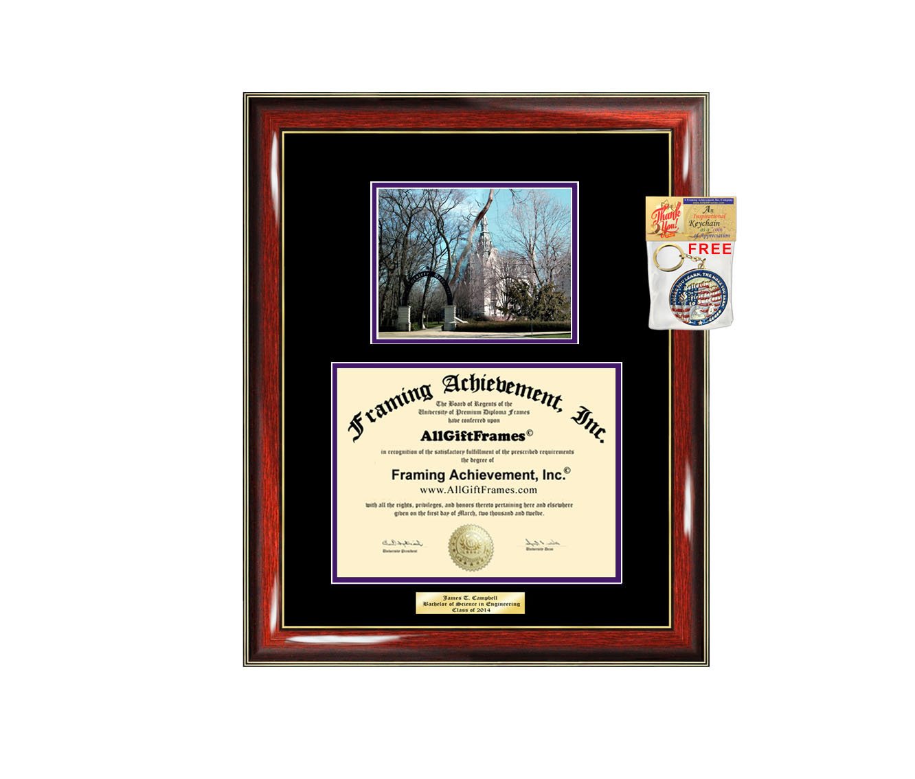 Northwestern University Diploma Frame - Personalized Graduation Gift for Bachelor, Masters, MBA, PhD & Doctorate Degrees - Engraved Picture Display for Office, Home Decor & Alumni Pride