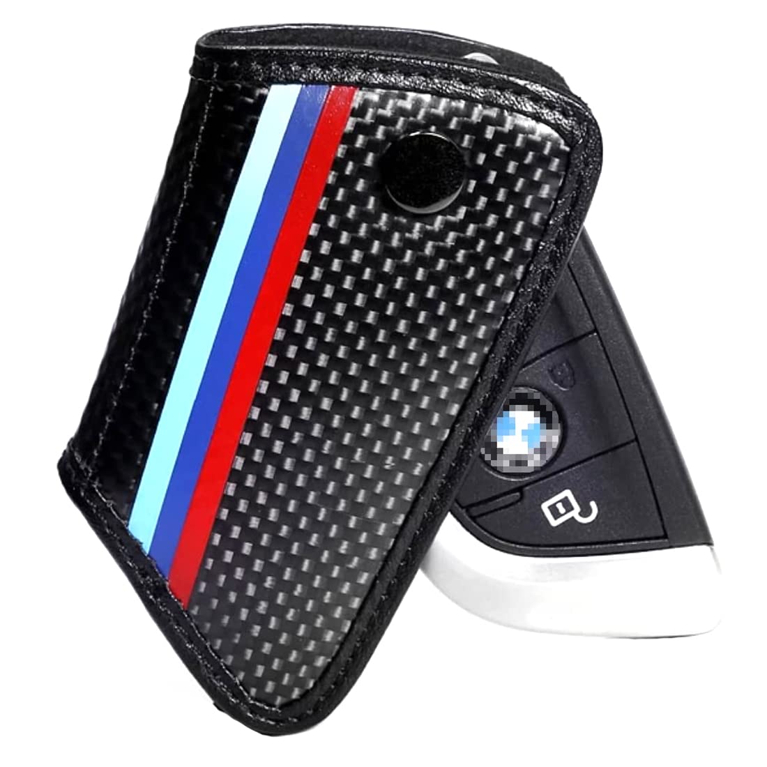 Premium Carbon Fiber Leather Car Key Case Cover - Slim Key Holder Wallet Bag Style for BMW, Mercedes, Audi - Perfect for Everyday Use & Travel Accessories