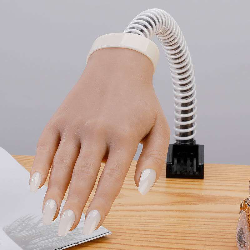 Professional Silicone Nail Practice Hand for Manicure Training - Perfect for Nail Art Students, Beginners & Salon Practice (Realistic Hand Model for Gel, Acrylic & Nail Extension Practice)