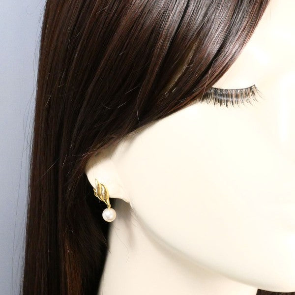 18K Yellow Gold Pearl Earrings - Elegant Dangle Earrings for Women, Perfect for Weddings, Parties & Special Occasions