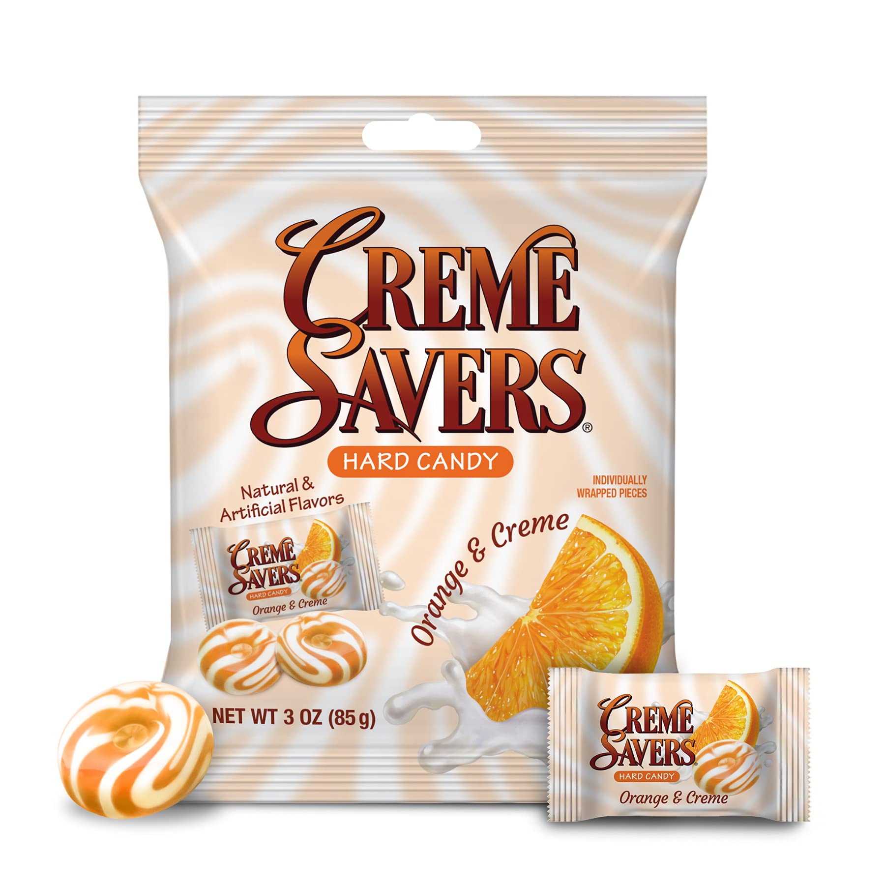 Creme Savers Orange and Creme Hard Candy - 3oz Bag | Classic Orange Cream Flavor | Nostalgic Iconic Candy | Perfect for Office Snacks, Party Favors & Sweet Treats