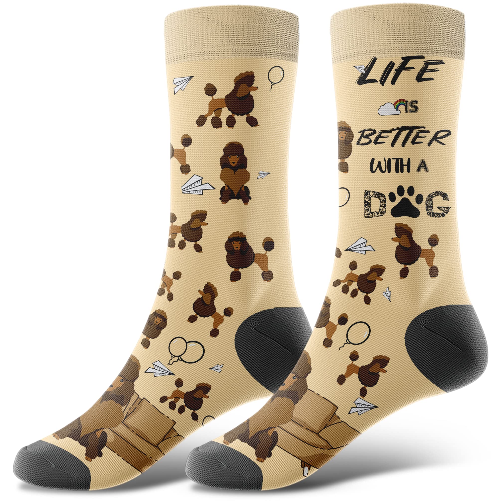 Giancomics Funny Dog Mom Socks for Women - Cute Novelty Saying Reading Socks - Perfect Gift for Dog Lovers - Cozy Home & Office Wear