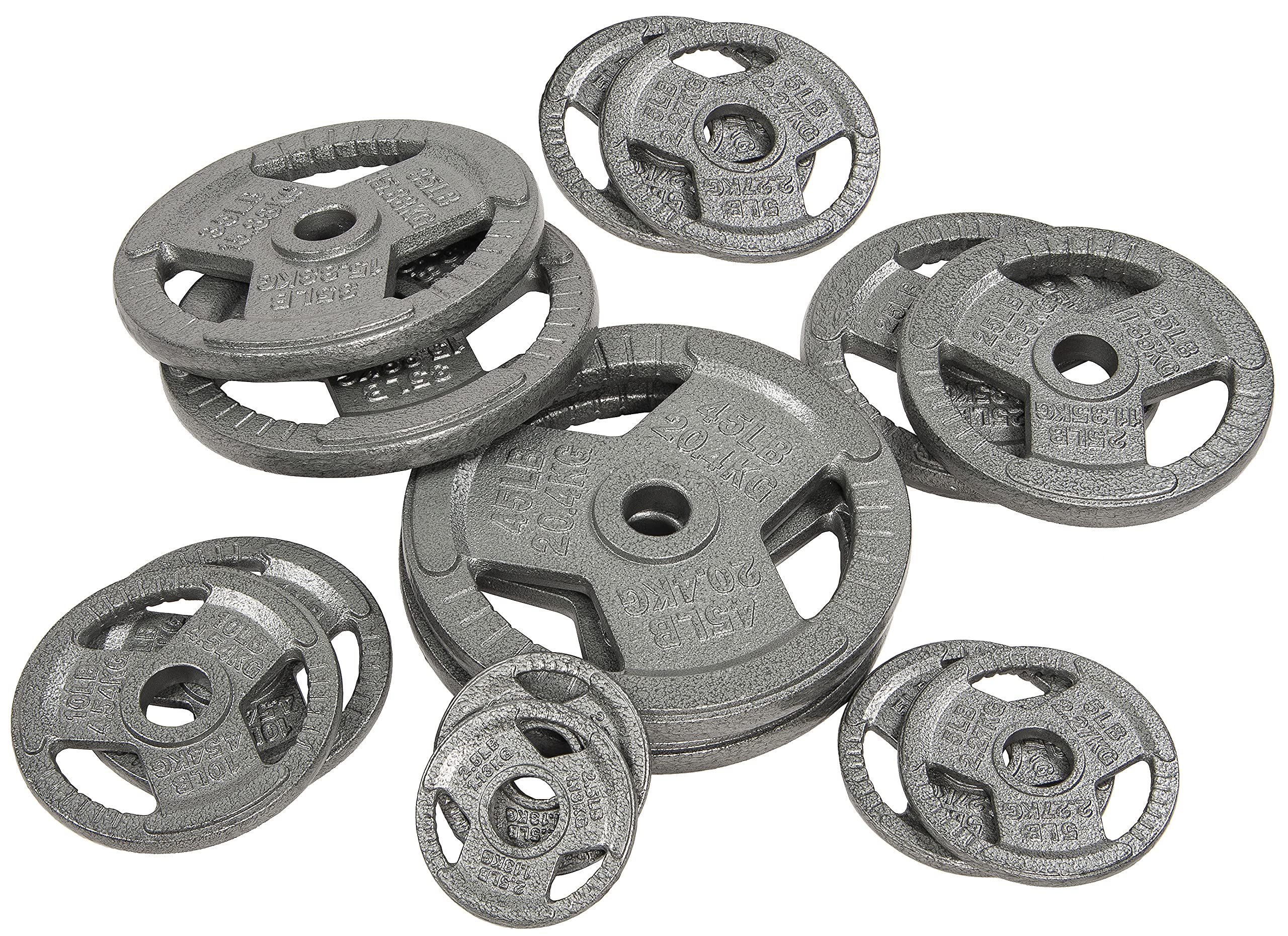 Powergainz Olympic 2-Inch Cast Iron Weight Plates (45LB Pair) - Premium Strength Training & Weightlifting Equipment for Home & Commercial Gyms - Ideal for CrossFit, Powerlifting & Bodybuilding Workouts