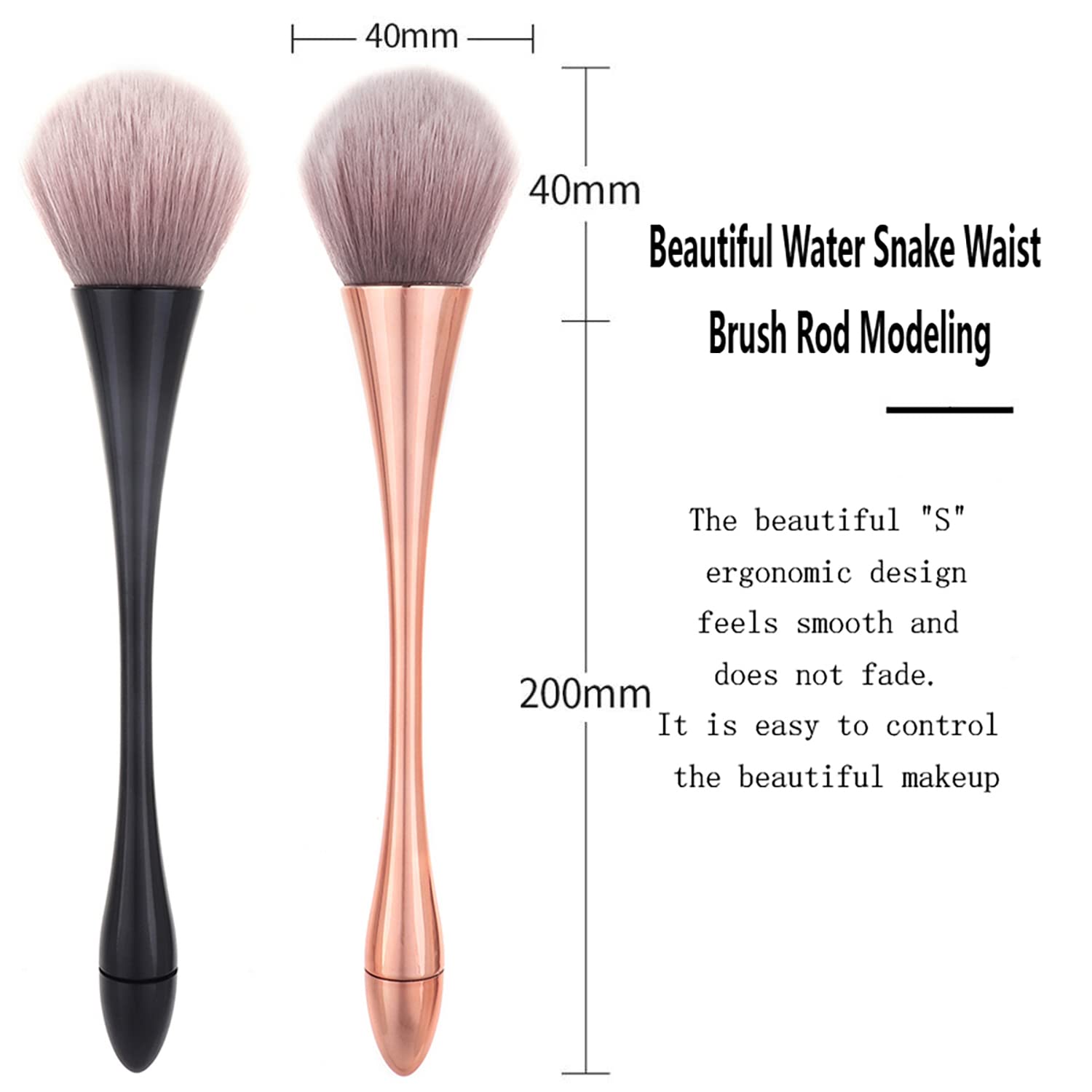 SILPECWEE 2 Pack Nail Brushes for Acrylic Nails - Rose Shape Dust Powder Remover & Clean Up Tools - Professional Manicure & Nail Art Brush Kit for Makeup & Salon Use