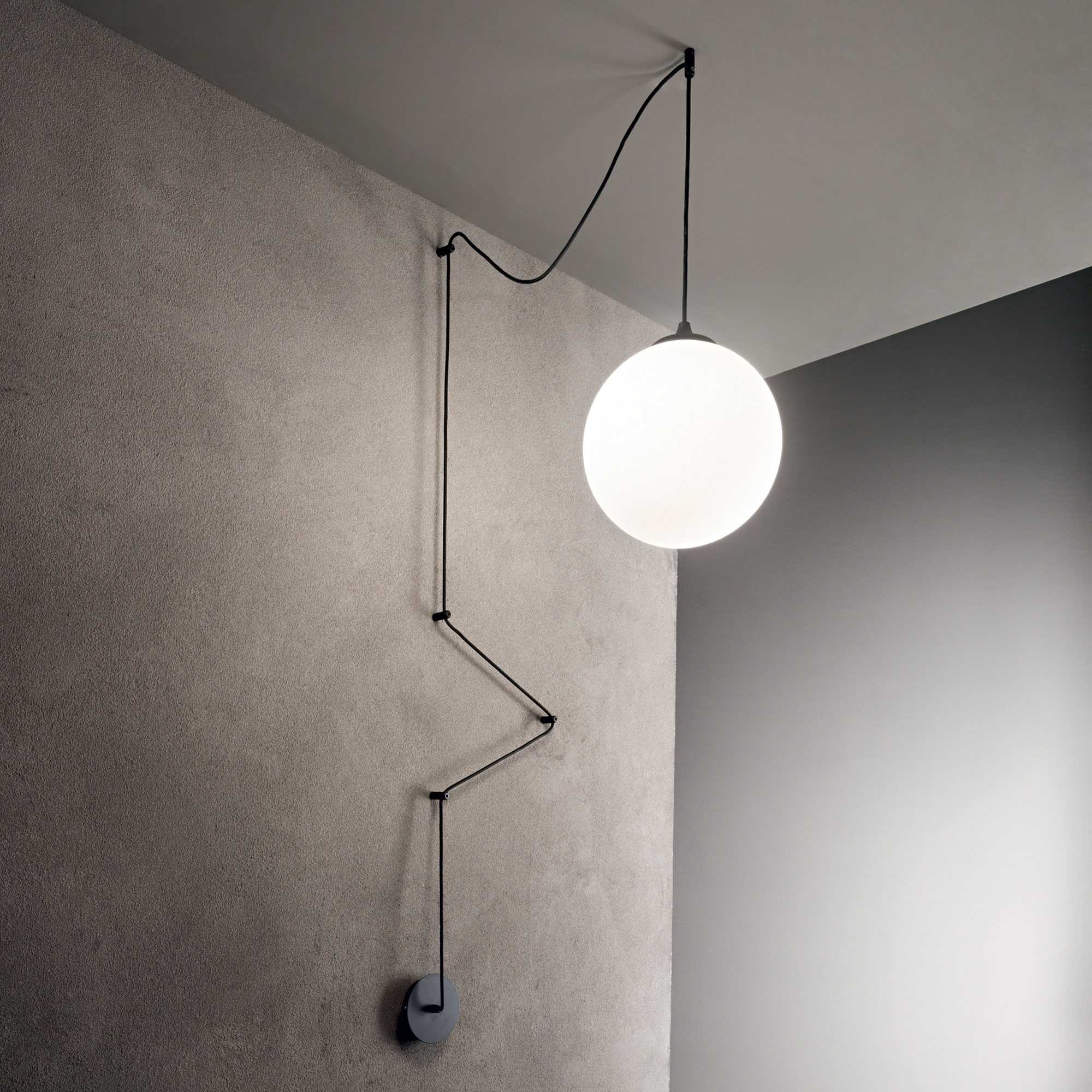 Modern Boa Wall Light - White & Black Finish for Living Room, Bedroom, or Hallway Lighting