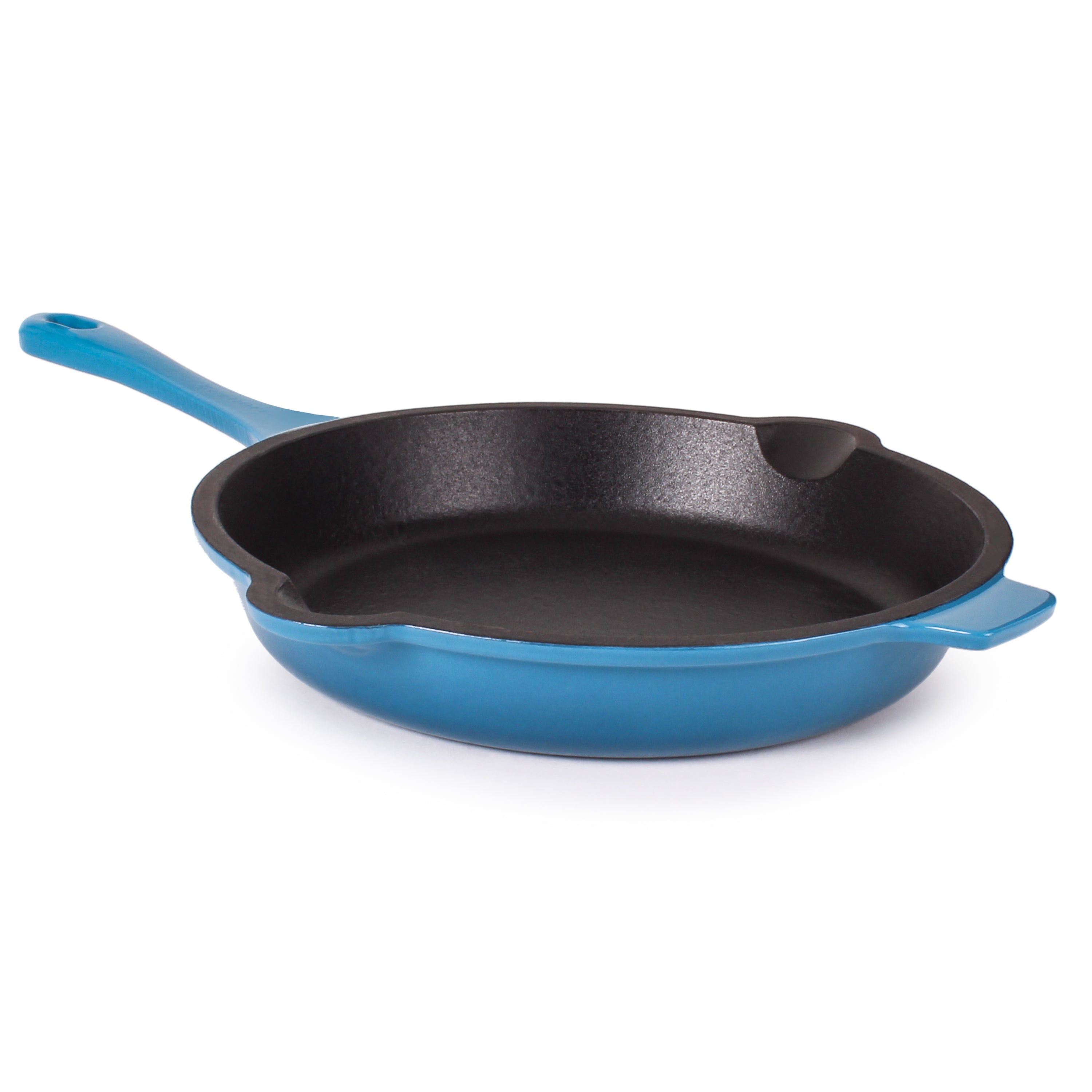 BergHOFF Neo 10-Inch Cast Iron Skillet - Blue Non-Stick Frying Pan for Induction Cooktops - Perfect for Searing Steaks, Baking, and Stovetop-to-Oven Cooking