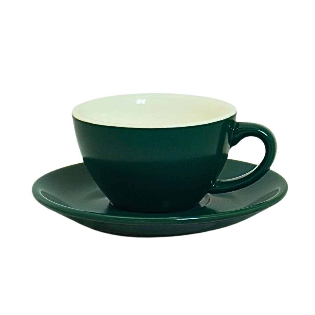 Premium Cappuccino Cup & Saucer Set - 150ml (5oz) Porcelain Coffee Cups for Espresso, Latte & Hot Drinks - Perfect for Home, Cafe & Restaurant Use