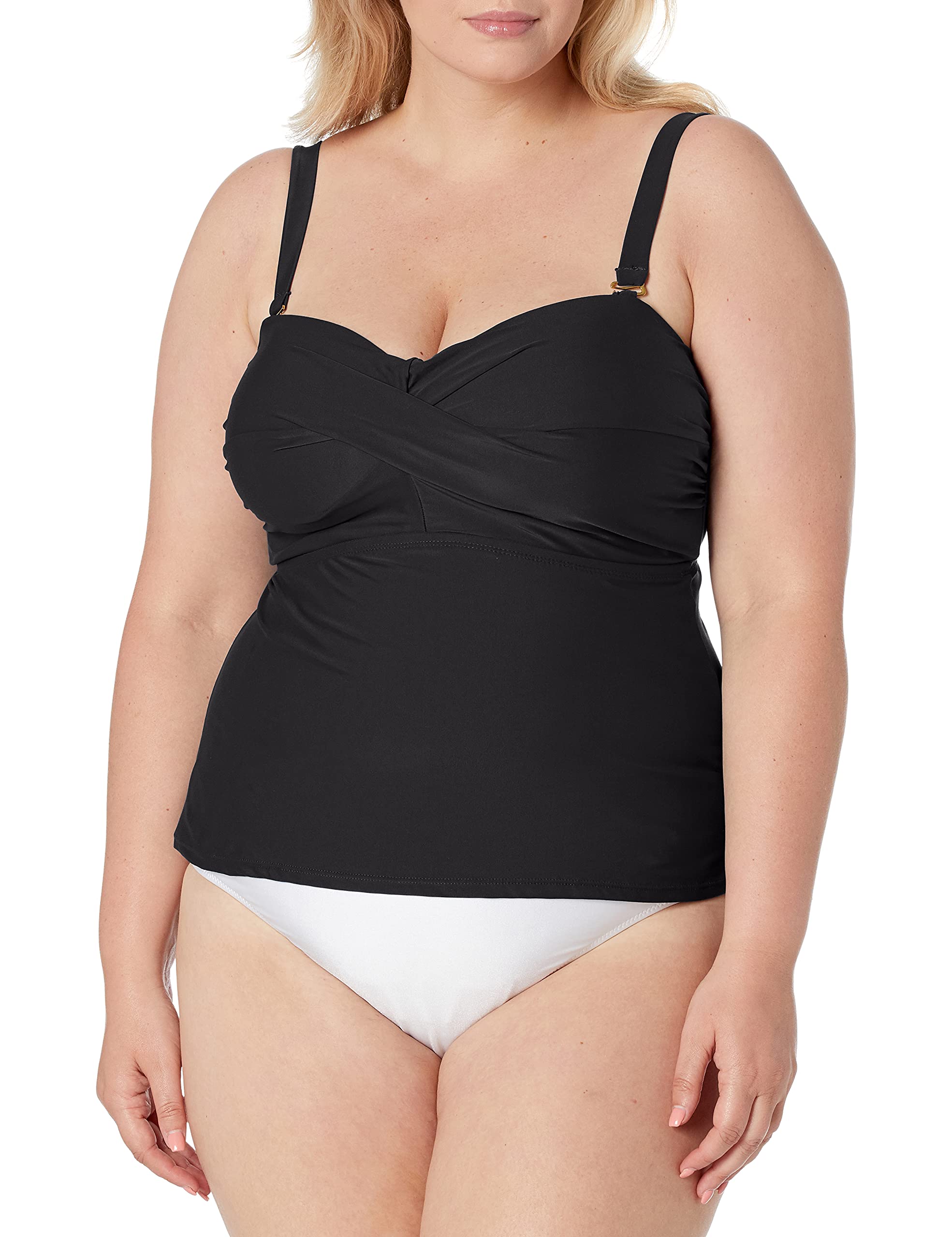 Catalina Women's Standard Twist Front Bandeau Tankini Swimsuit - Stylish Two-Piece Bathing Suit for Pool, Beach & Vacation | Comfortable Swimwear for Women with Adjustable Straps