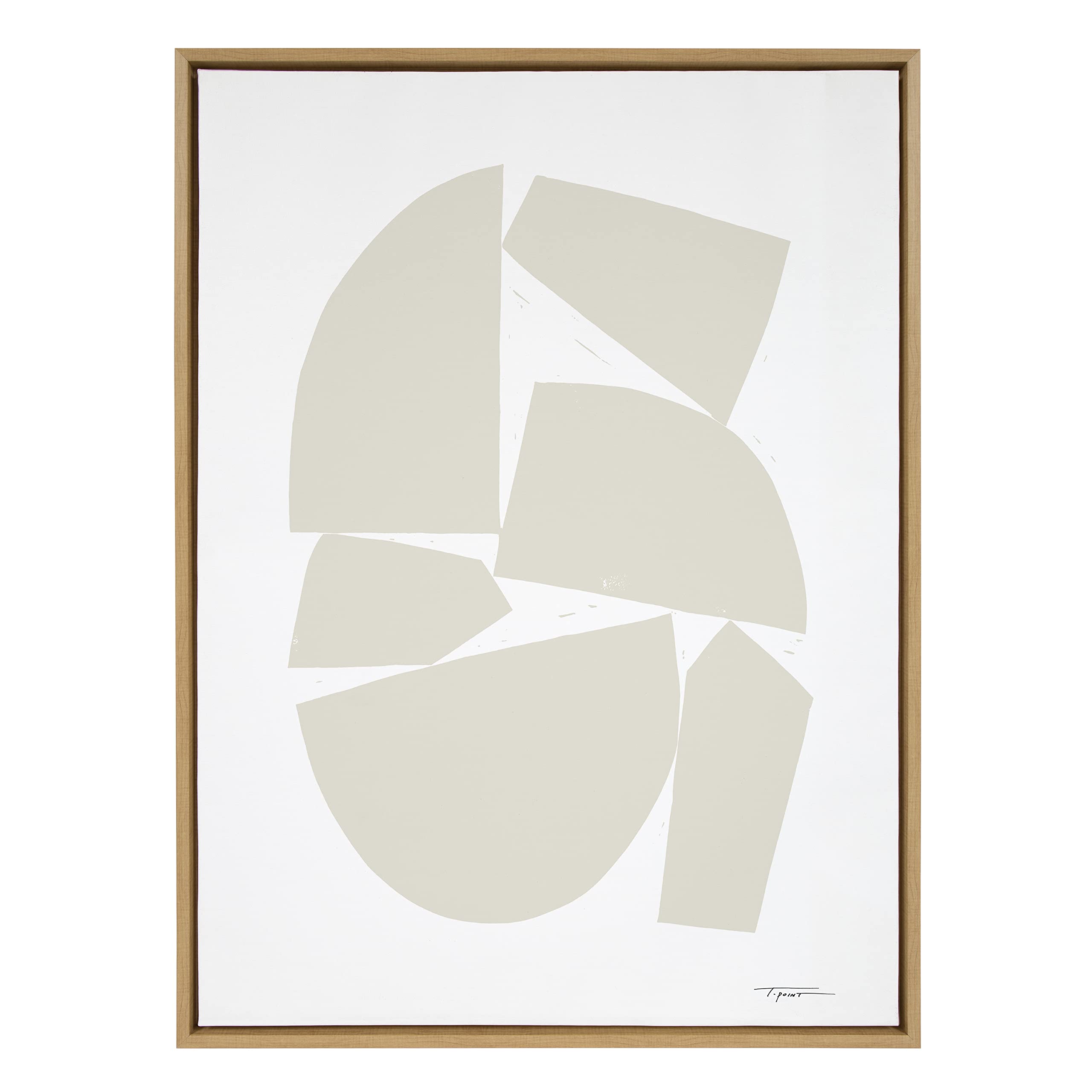 Kate & Laurel Sylvie Constructed I Neutral Framed Canvas Wall Art - 28x38 Natural Abstract Print for Living Room, Bedroom & Office Decor | Modern Home Wall Decor