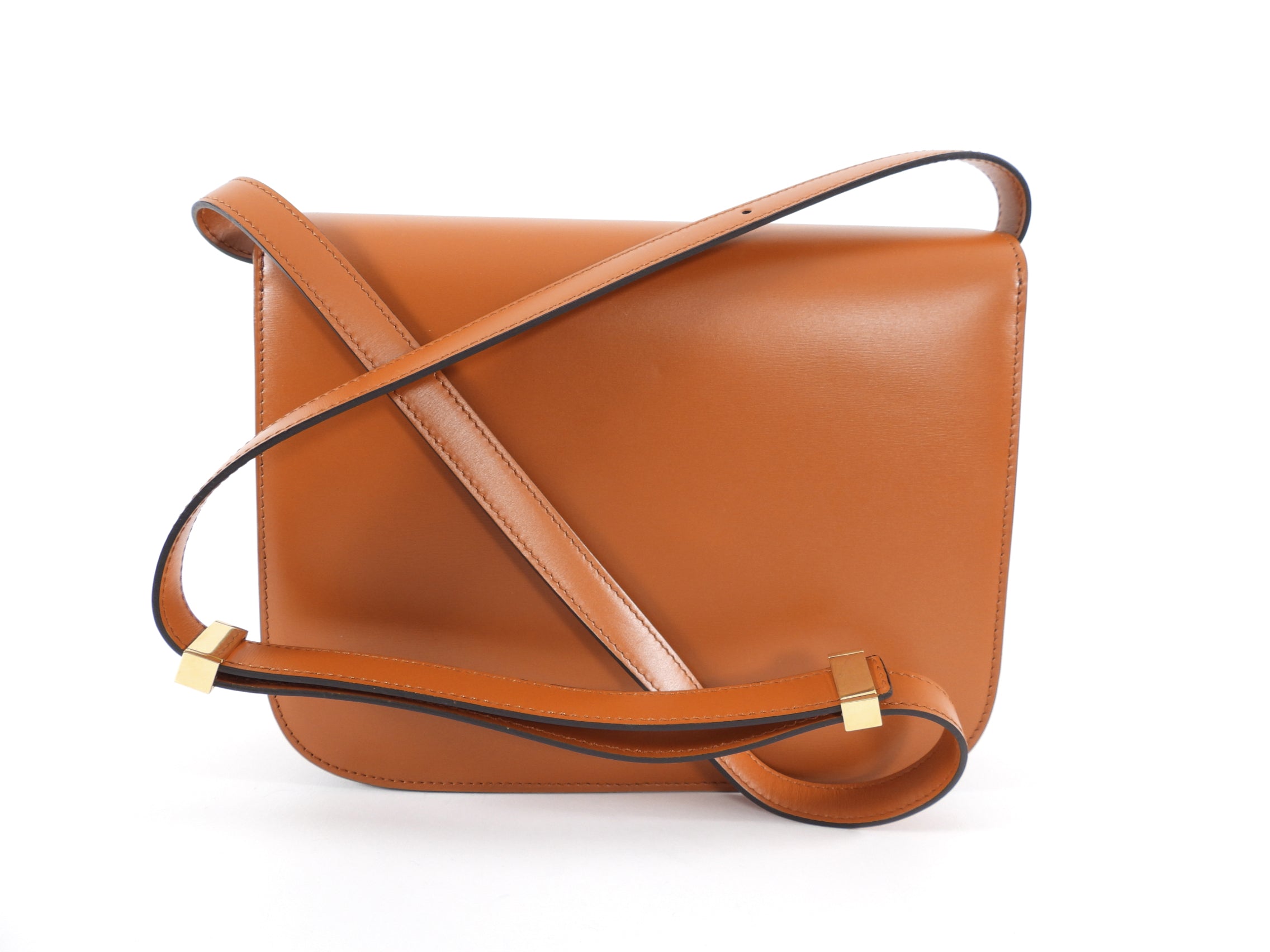 Celine Medium Brown Smooth Calfskin Box Shoulder Bag - Luxury Leather Handbag for Women | Perfect for Work, Travel & Everyday Use