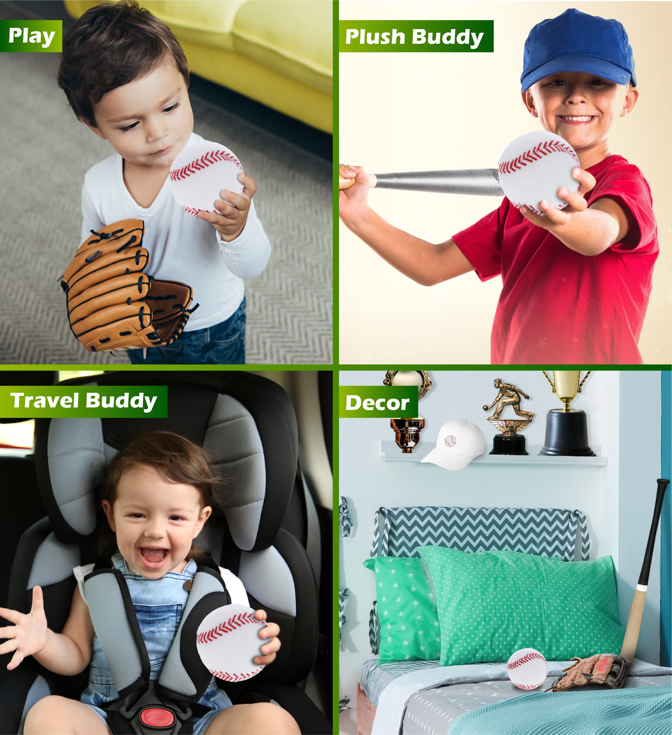 DolliBu Soft Plush Baseball Toy - 3 Inch Fluffy Stuffed Ball for Kids, Boys & Girls | Perfect for Playtime Catch, Room Decor & Gifts | Safe & Squishy for Indoor & Outdoor Fun