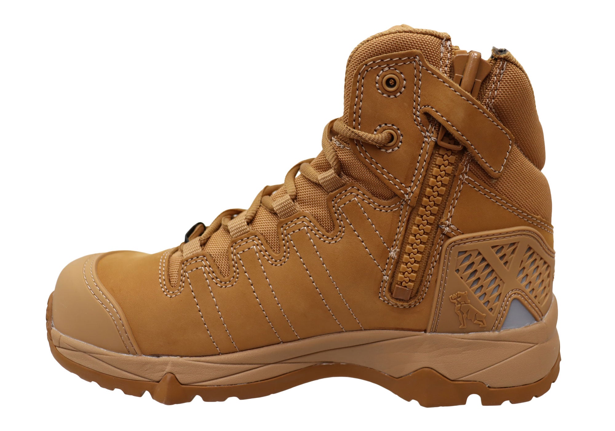 Mack Men's Octane Leather Composite Toe Safety Work Boots with Side Zipper - Durable Construction for Industrial & Warehouse Work Environments