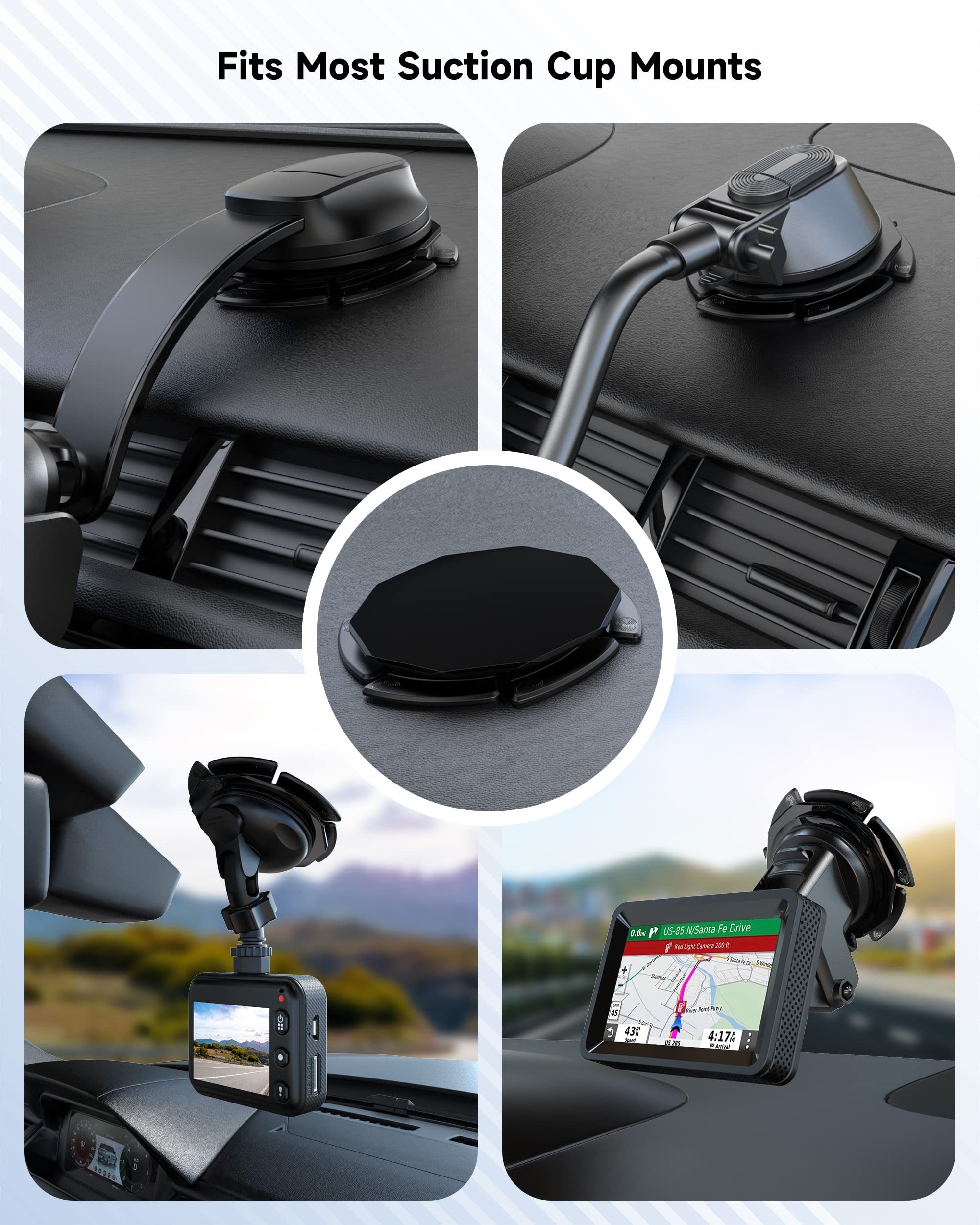 ZEEHOO 80mm Adhesive Suction Disc - Dashboard Mounting Pad for Wireless Car Charger & Phone Holder | Fits Curved & Textured Surfaces | Perfect for Commuting, Road Trips & Hands-Free Driving