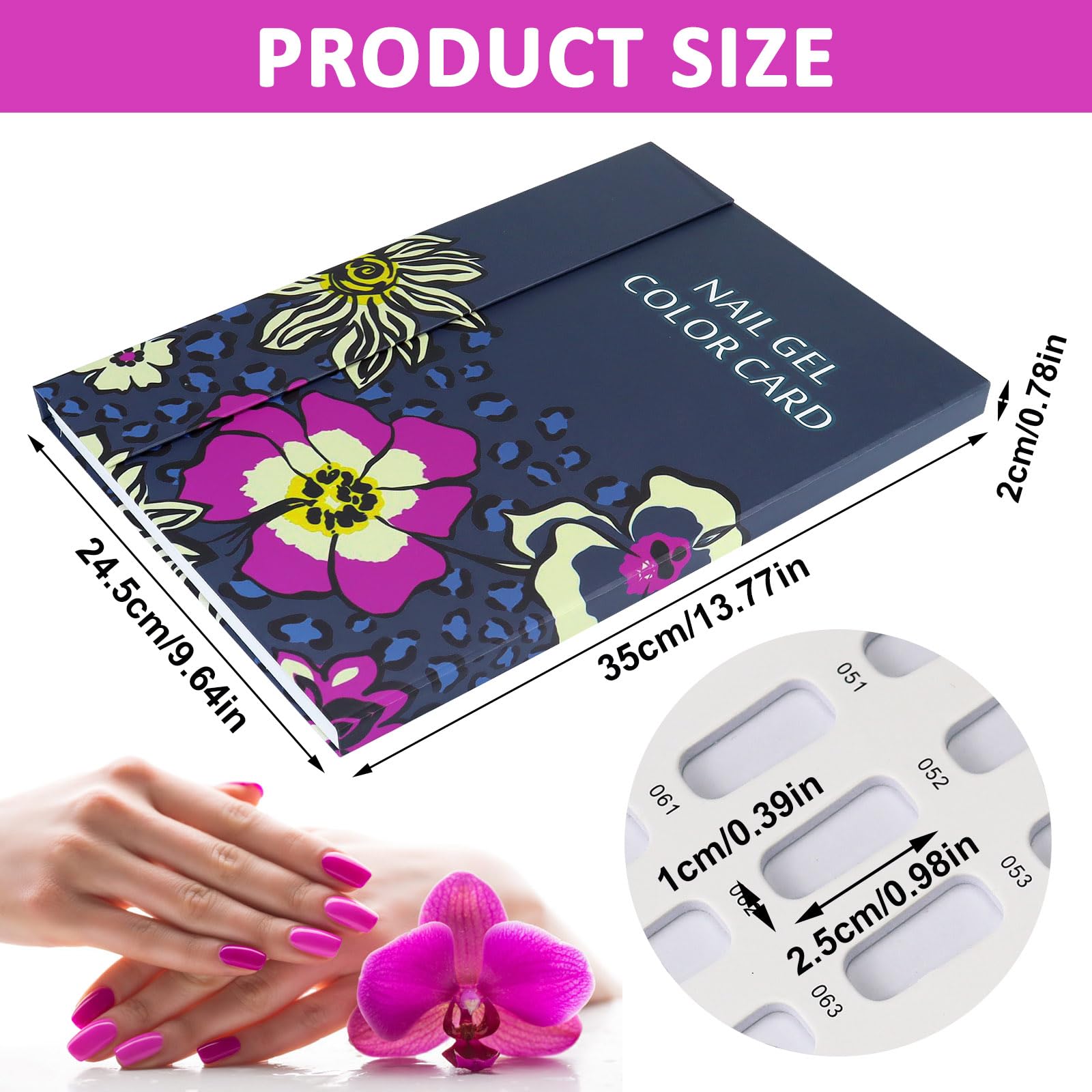 180 Nail Polish Color Swatch Book - Professional Nail Gel Color Chart Display for DIY Nail Art & Salon Use - Perfect for Nail Technicians, Manicurists & Home Nail Care
