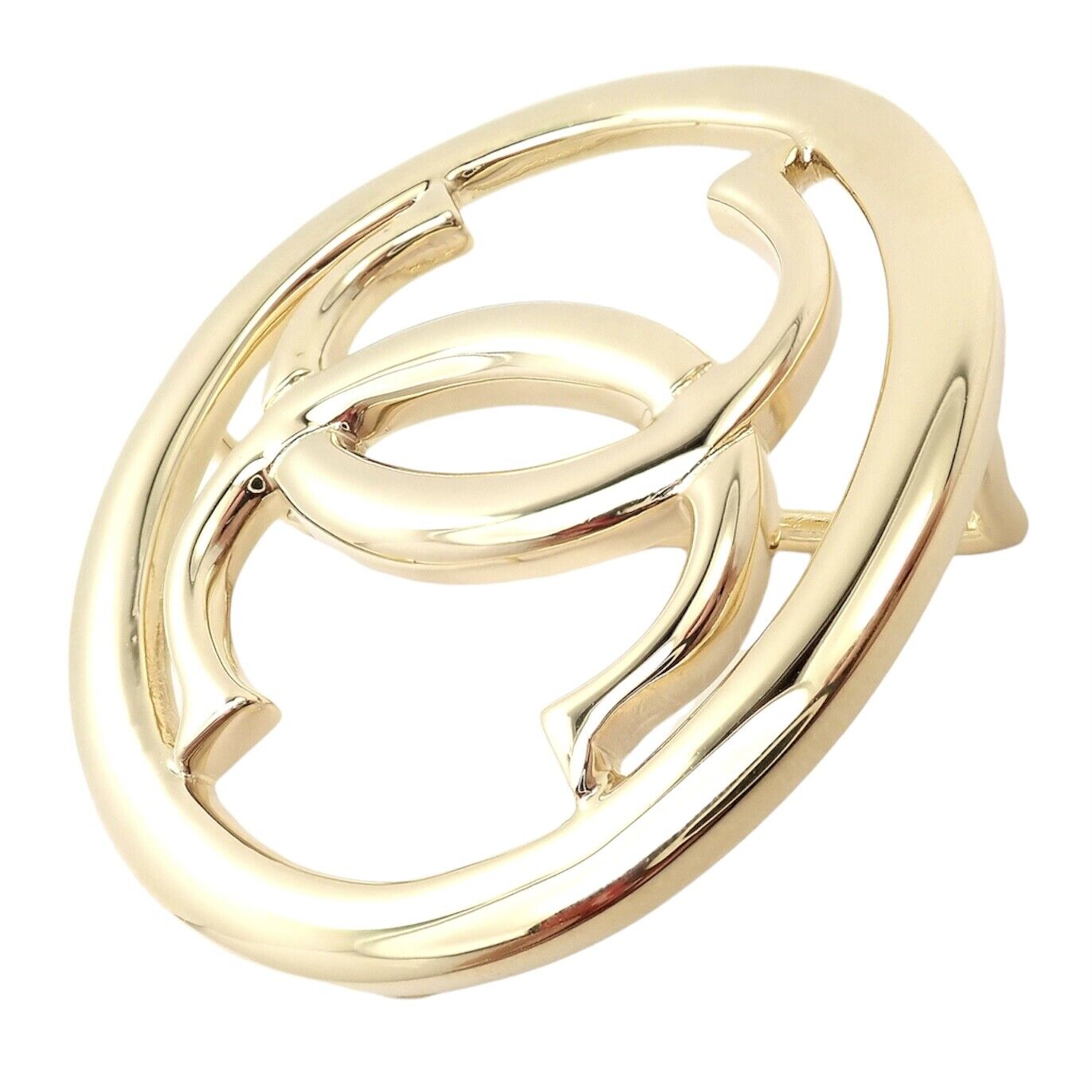 Authentic Cartier 18k Yellow Gold Signature Classic Large Double C Belt Buckle - Luxury Designer Buckle for Belts, Perfect for Formal Events & High-End Fashion Accessories