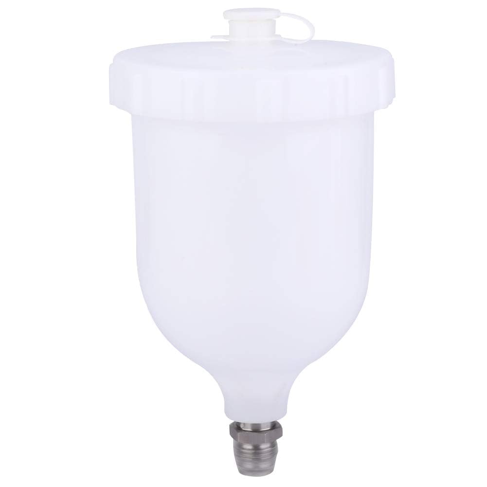 600ml Plastic Gravity Feed Spray Gun Cup - 13.6mm Connector for Devilbiss GTI & Tekna Pro FLG Paint Guns - Replacement Paint Pot (7.0x4.3inch) - Ideal for Automotive Painting, Furniture Refinishing & DIY Projects