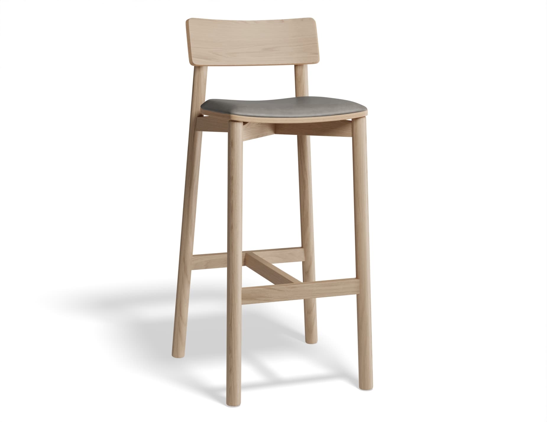 Andi Stool - Natural Wood Finish with Comfortable Cushion | Modern Accent Stool for Living Room, Bedroom & Entryway | Durable & Stylish Home Decor