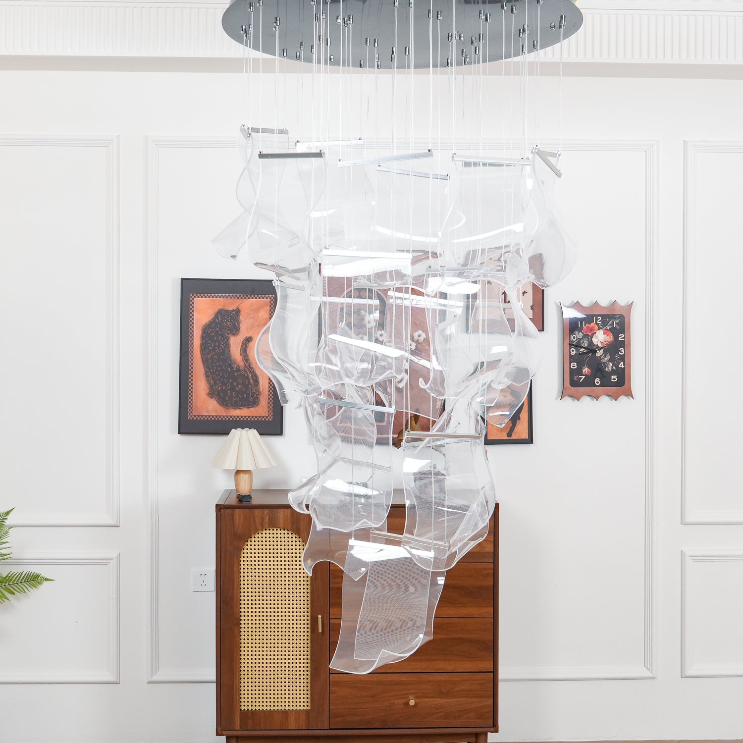 Modern Acrylic LED Chandelier - Energy Efficient Crystal Ceiling Light Fixture for Dining Room, Bedroom & Living Room Decor