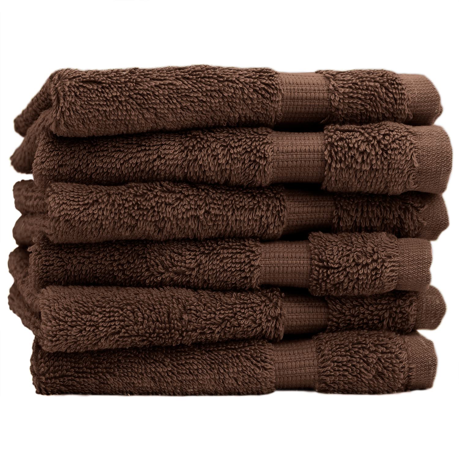 Premium 100% Turkish Cotton 700 GSM Luxury Washcloths Set of 6 - Ultra Soft Spa & Hotel Quality Face Towels for Makeup Removal, Facial Cleansing & Baby Care (13