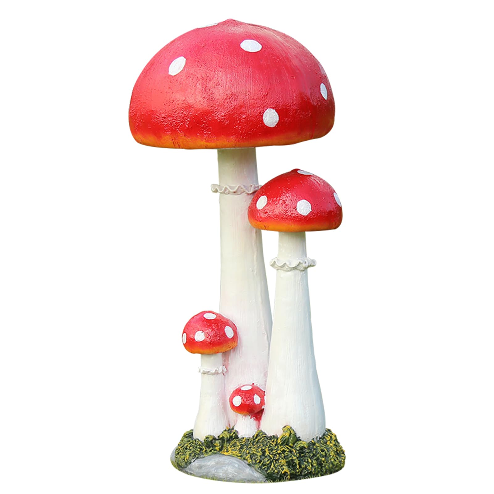 POCHY Garden Mushroom Figurines - Cute Resin Mushroom Sculptures for Micro Landscape, Flower Pot & Yard Decor - Perfect for Fairy Gardens, Terrariums, and Outdoor Lawn Ornaments