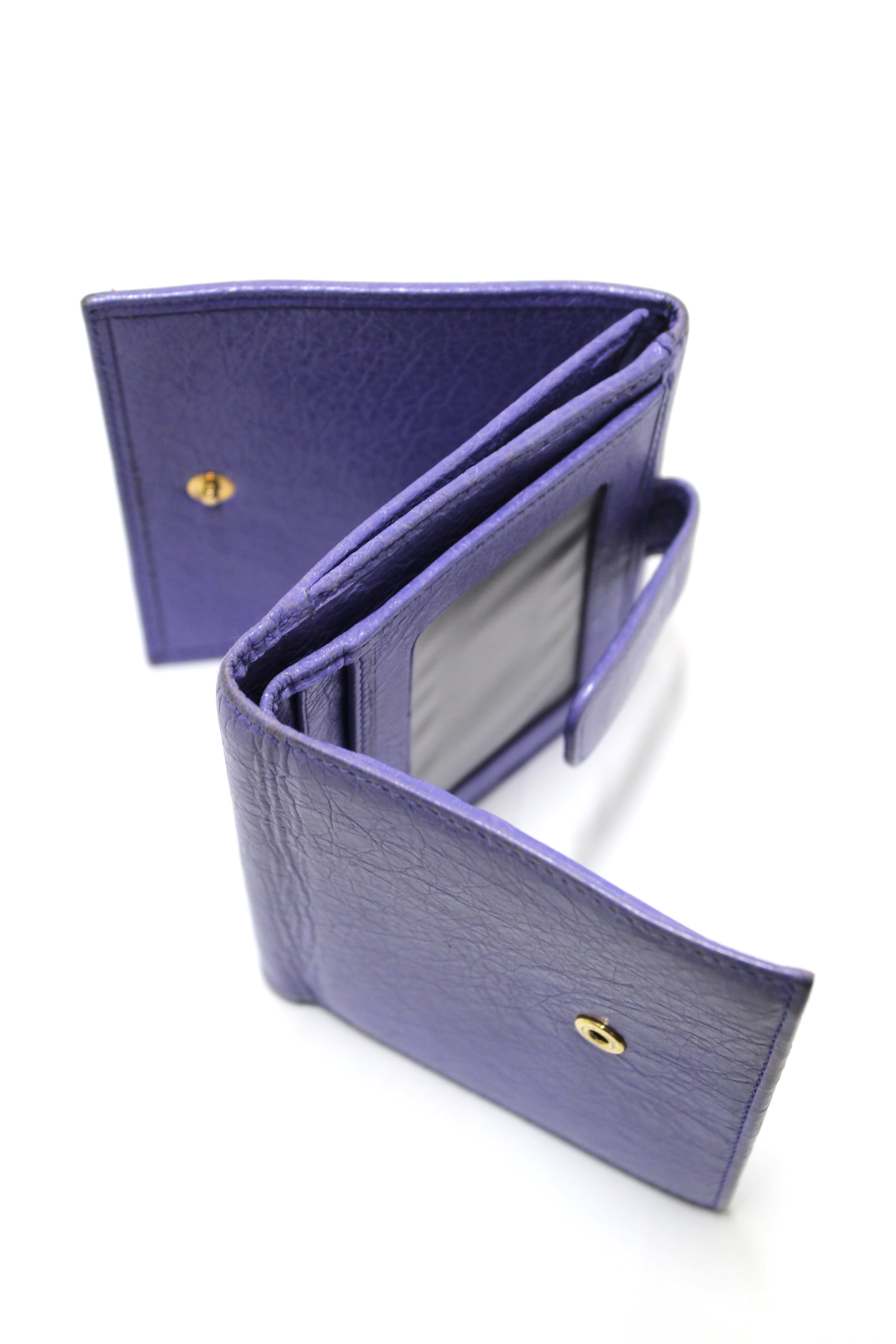 Authentic Balenciaga Classic Purple Leather Giant City Small Wallet - Luxury Designer Wallet for Women, Perfect for Everyday Use, Travel & Gifting