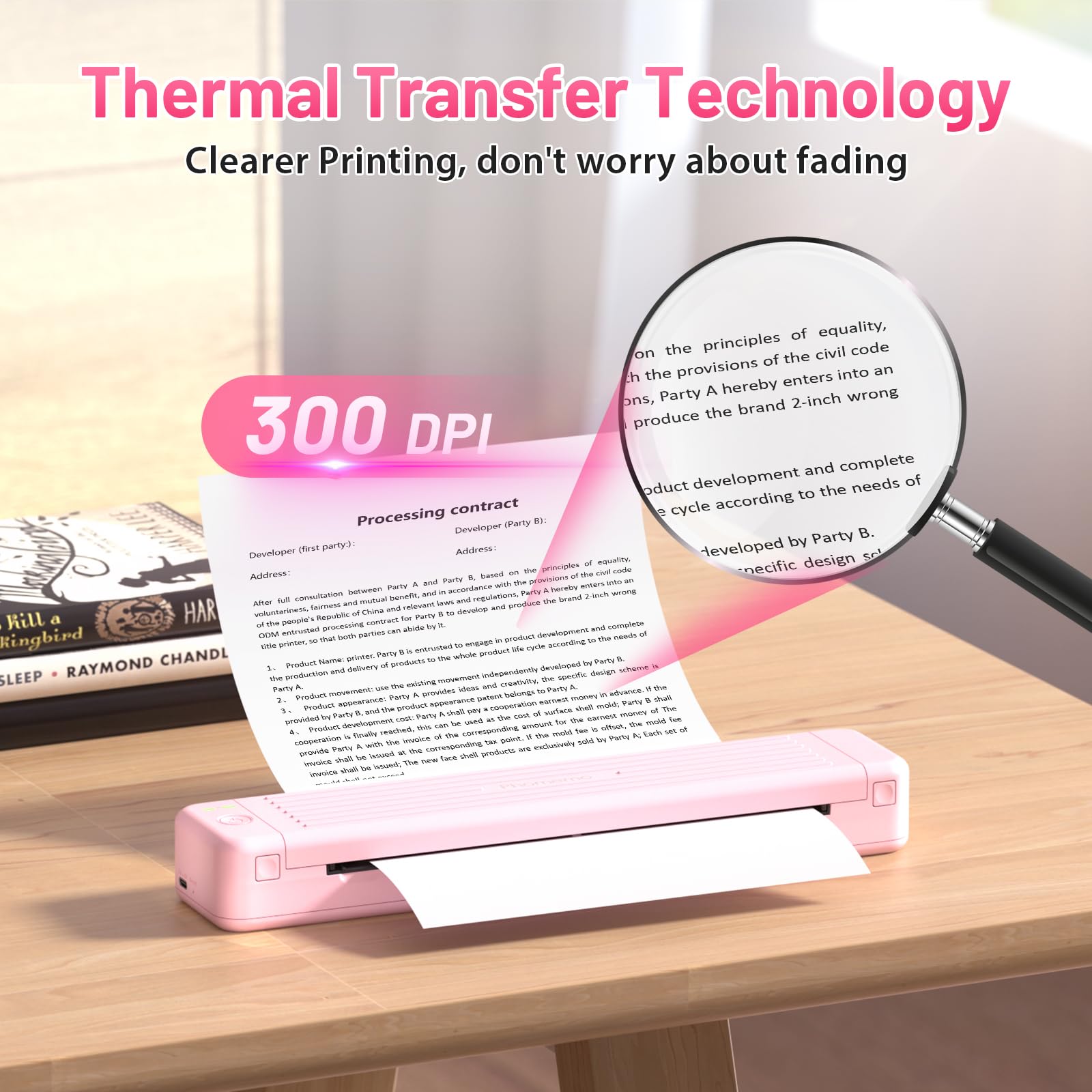 Phomemo P831 Portable Bluetooth Thermal Printer - Wireless Inkless Mini Printer for 8.5x11 & A4 Paper - Travel, Office, Home Use - Print from Phone, Laptop, Tablet - Perfect for Receipts, Labels, Notes & Documents