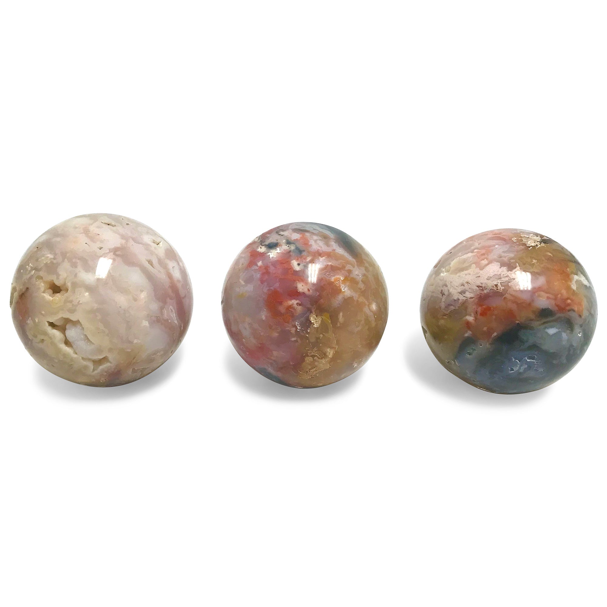 2.5 Inch Pink Dendritic Agate Crystal Sphere - Natural Polished Gemstone Ball for Home Decor, Meditation & Office Desk Display - Stress Relief, Focus & Calming Stone - Perfect for Feng Shui, Yoga Spaces & Gift Giving