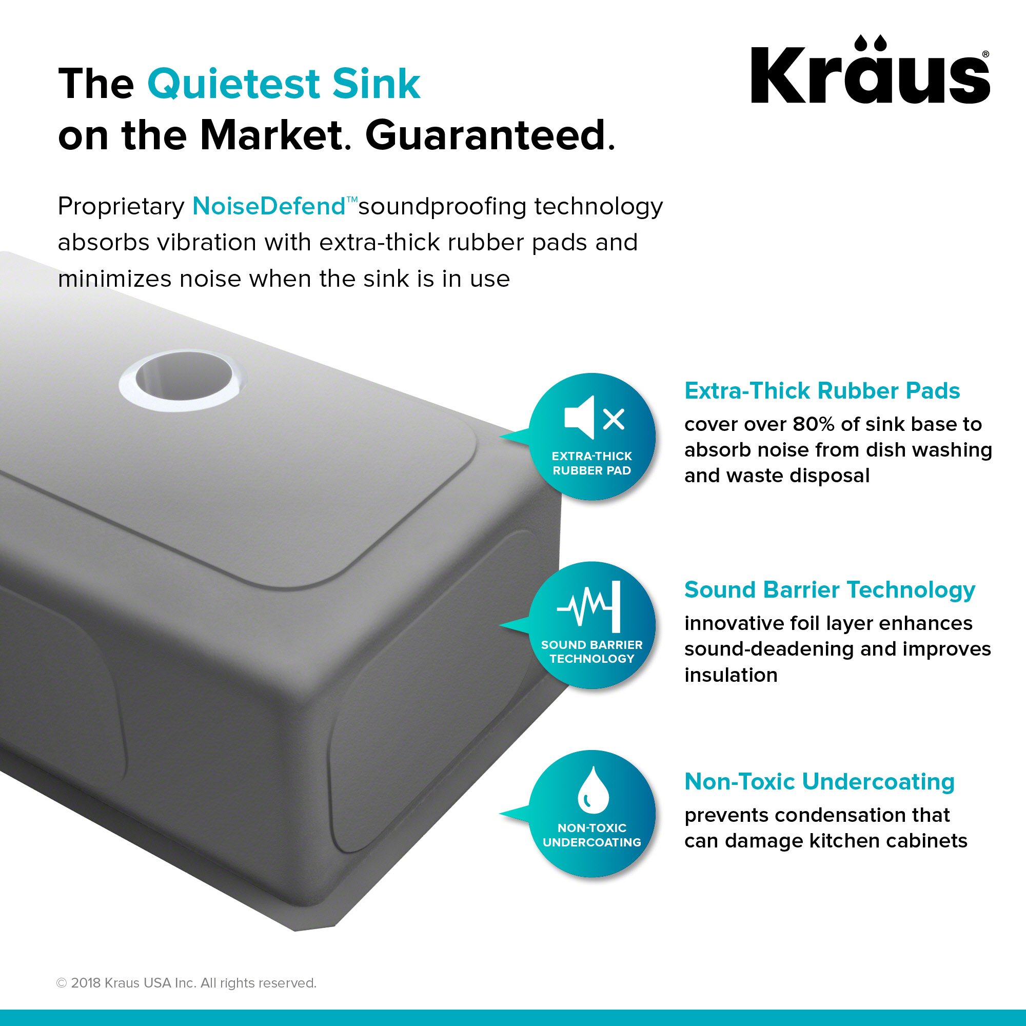 KRAUS Standard PRO™ 33-inch 16 Gauge Undermount Double Bowl Stainless Steel Kitchen Sink with WasteGuard™ Garbage Disposal - Perfect for Modern Kitchens, Dishwashing & Food Prep (Model KHU102-33-100-75MB)