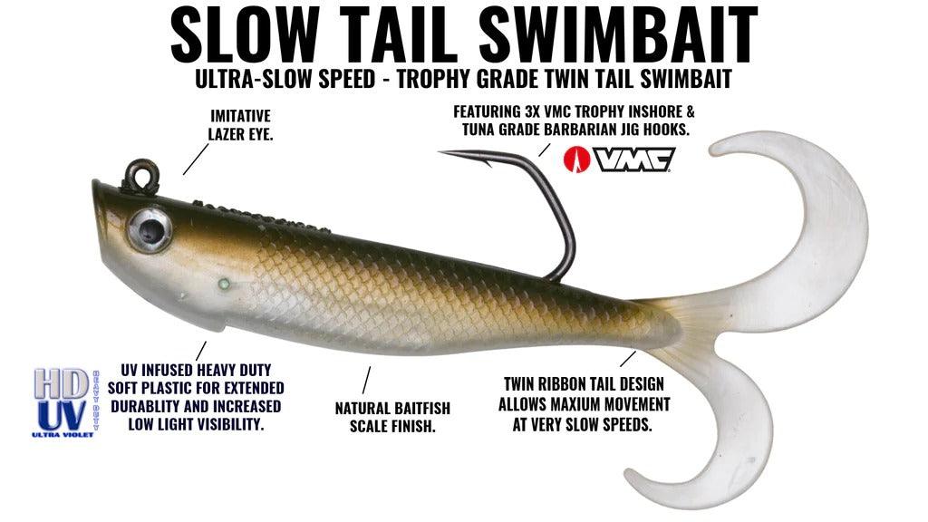 Hogy Slow Tail Twin Tail Swimbait Fishing Lure - Premium Soft Plastic Bait for Bass, Walleye, and Trout - Perfect for Freshwater and Saltwater Fishing