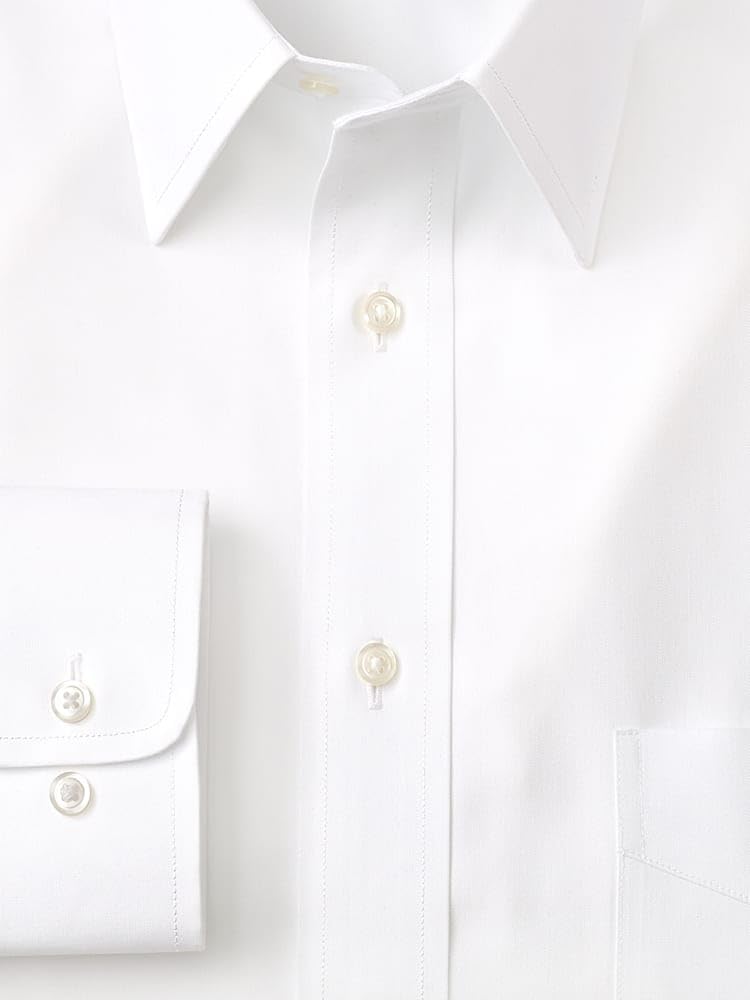 Paul Fredrick Men's Tailored Fit Non-Iron Pinpoint Cotton Dress Shirt for Business & Formal Occasions - Wrinkle-Free Office & Wedding Attire