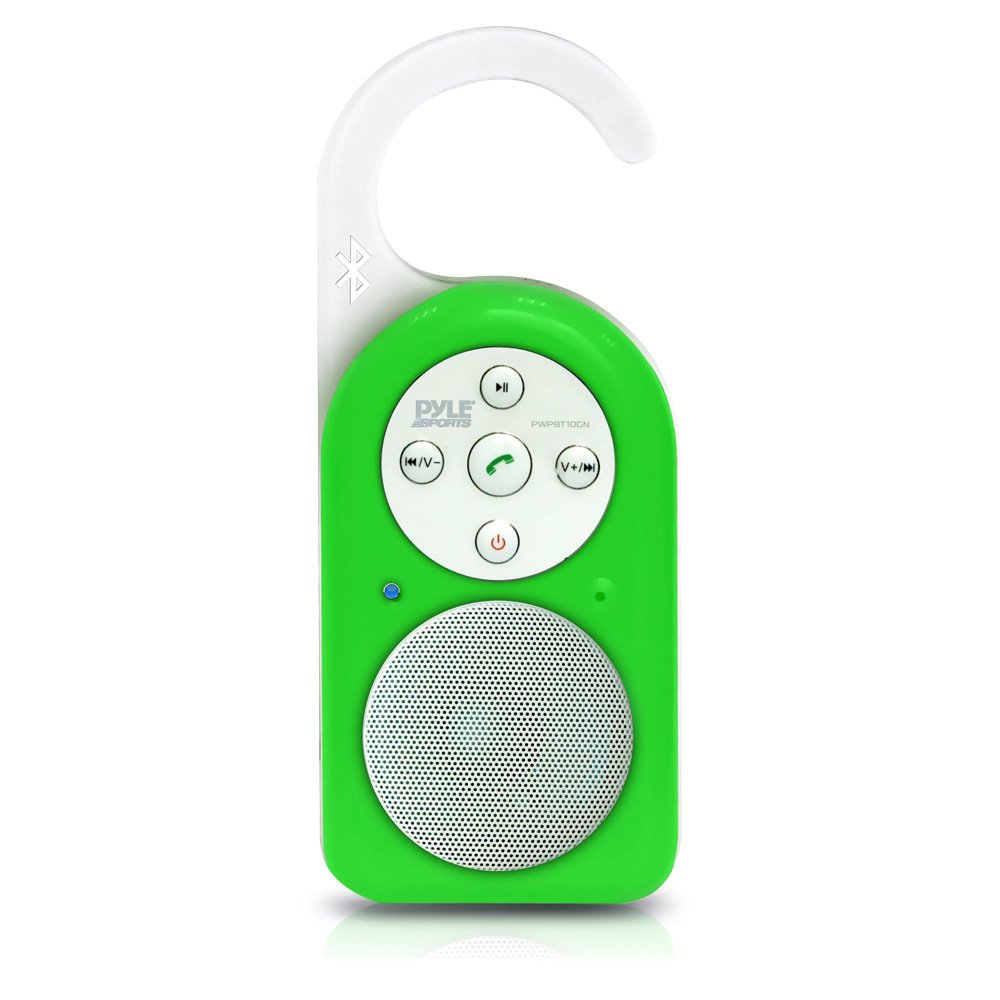 Pyle Portable Wireless Waterproof Shower Speaker - Bluetooth 5.0 Outdoor Speaker with Rechargeable Battery, Loud Sound, AUX Input & USB Charger for iPhone, Android, MP3 Players - Perfect for Beach, Pool, Camping & Bathroom Use