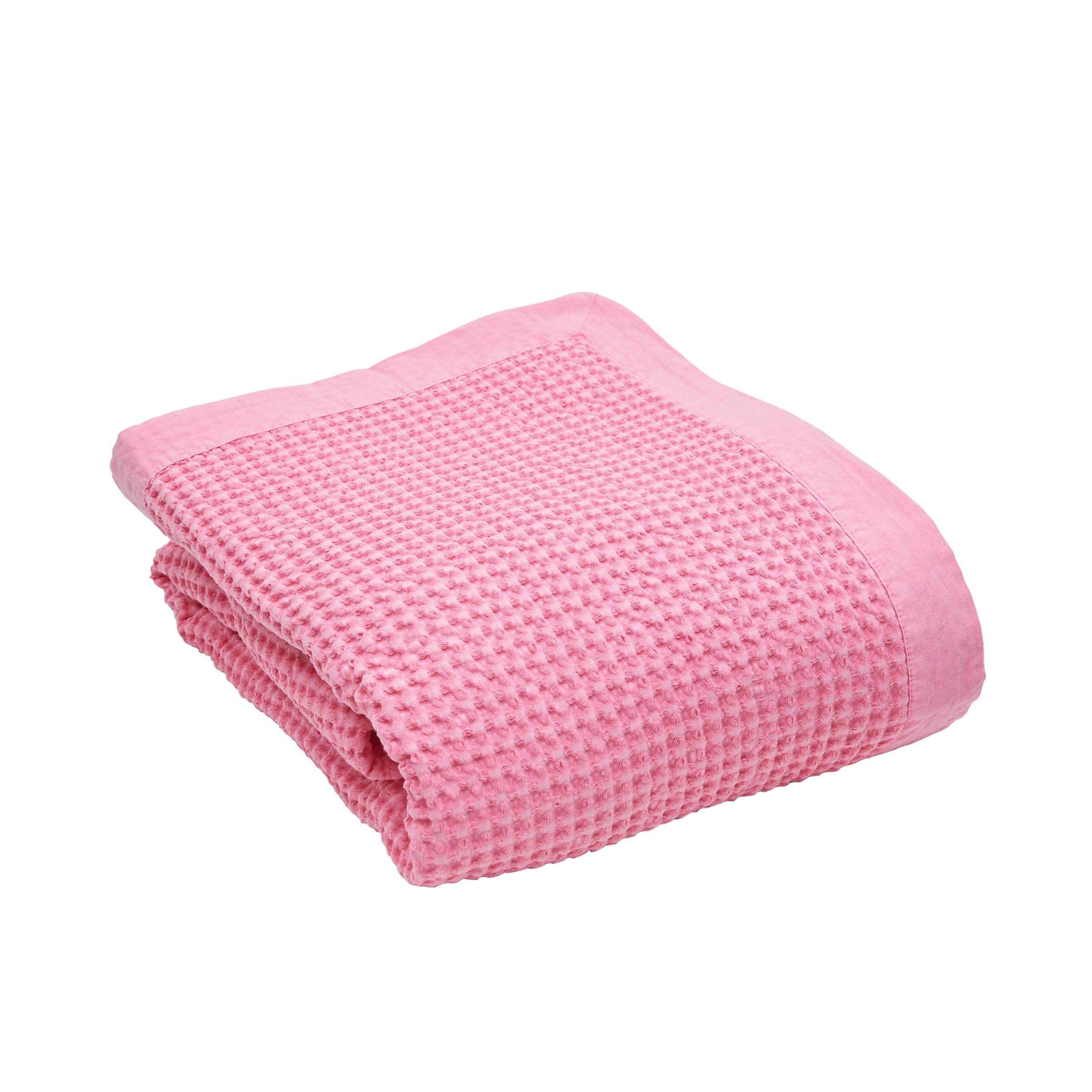 C&F Home Pink King Vintage Dyed Blanket - All-Season Cotton Waffle Weave Bedspread - Machine Washable King Size Bedding Coverlet - Perfect for Cozy Bedroom Decor, Guest Room Essentials & Winter Warmth