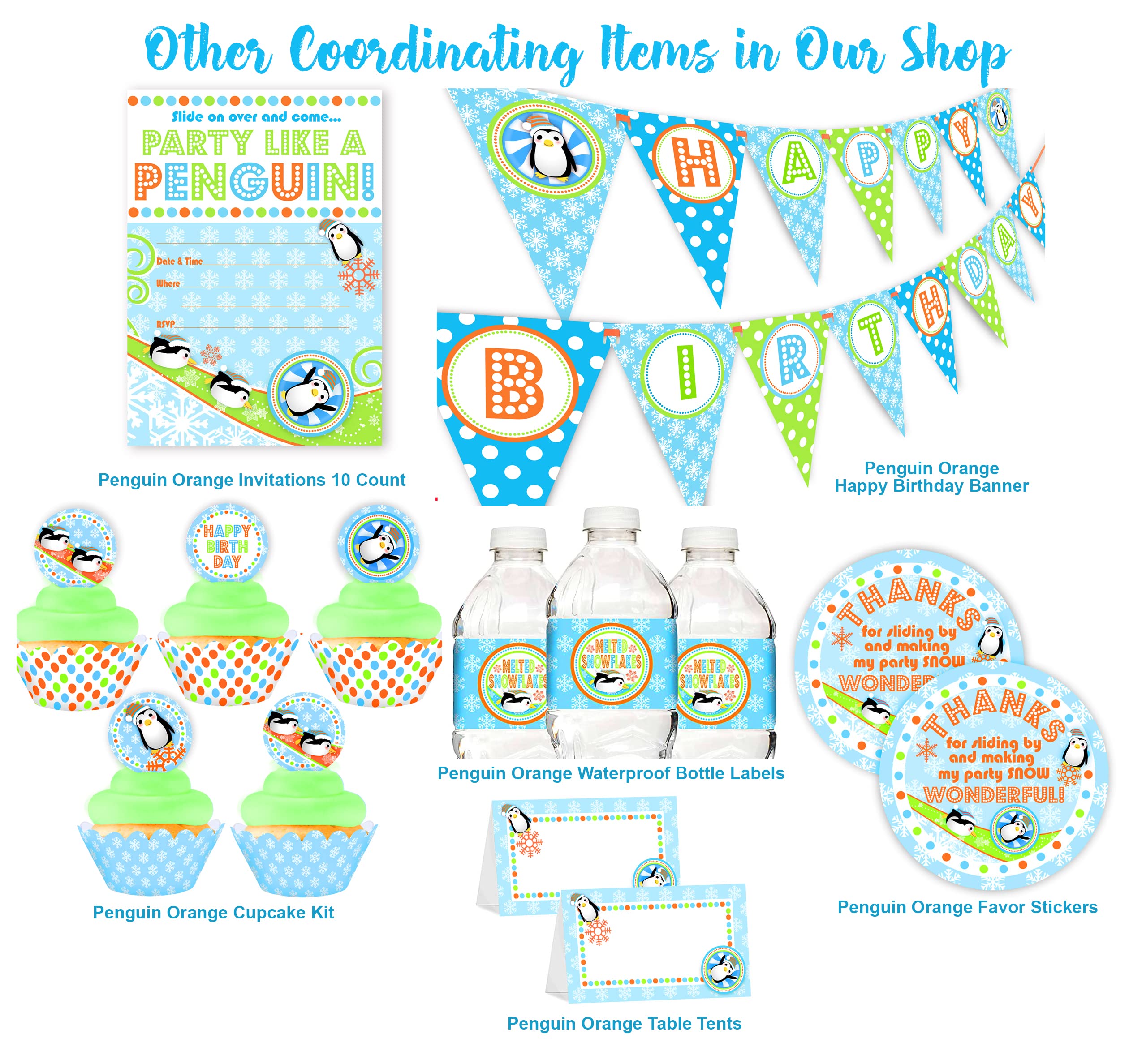 Winter Wonderland Birthday Cupcake Toppers & Wrappers Set - 24 Penguin Themed Toppers & 24 Wrappers - Winter ONEderland Party Decorations - Red - Perfect for Penguin Birthday Parties, Baby Showers & Winter Themed Celebrations