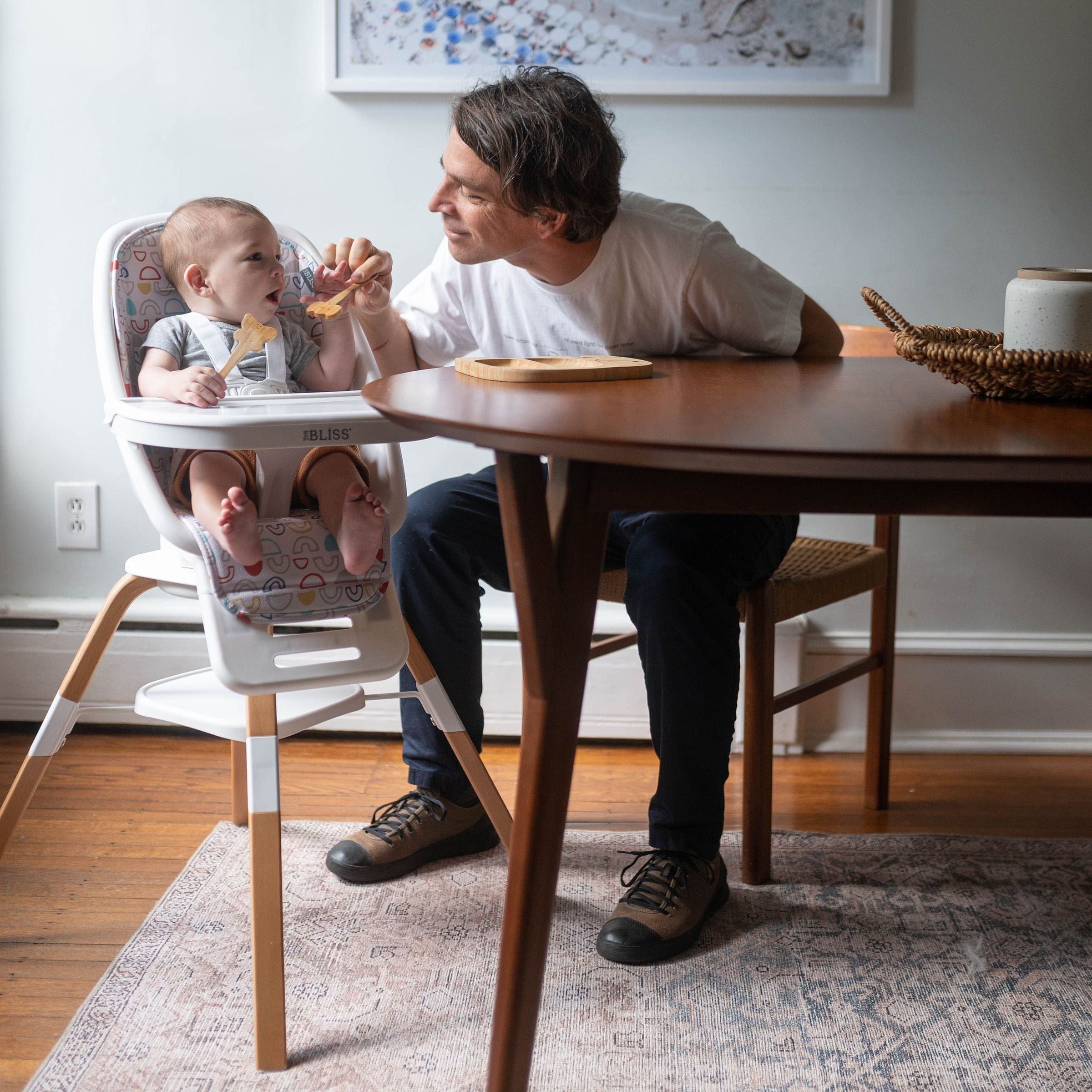 TruBliss 360° Rotating High Chair for Babies & Toddlers - Adjustable Height Convertible Baby Feeding Seat with Removable Tray - Perfect for Dining, Weaning & Playtime at Home